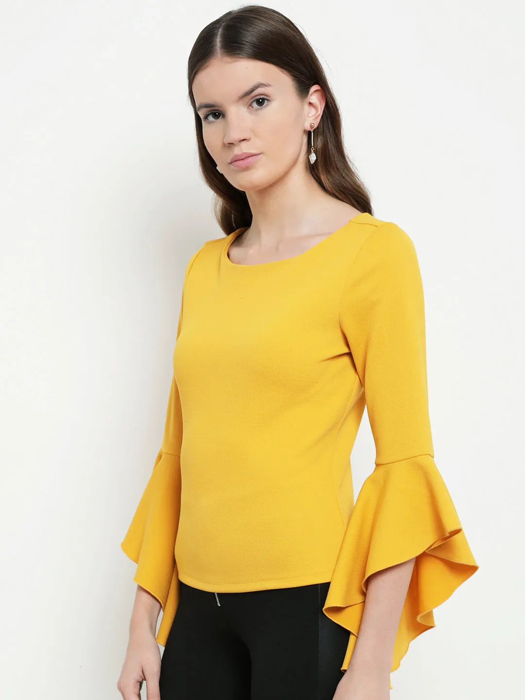 Dianna Bell Sleeve Round Neck Top