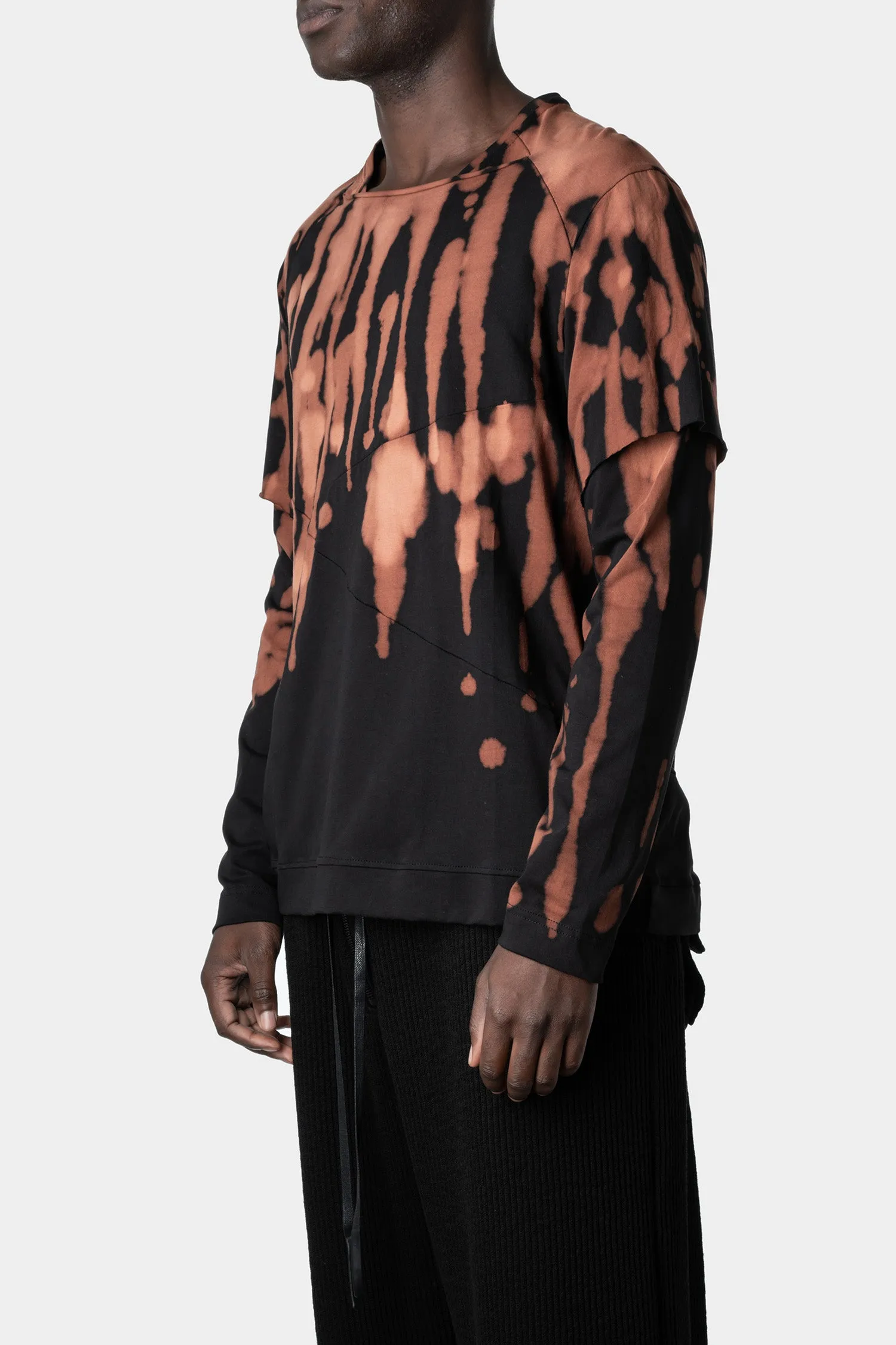 Double layer long sleeve tee, Inversion black/Rust