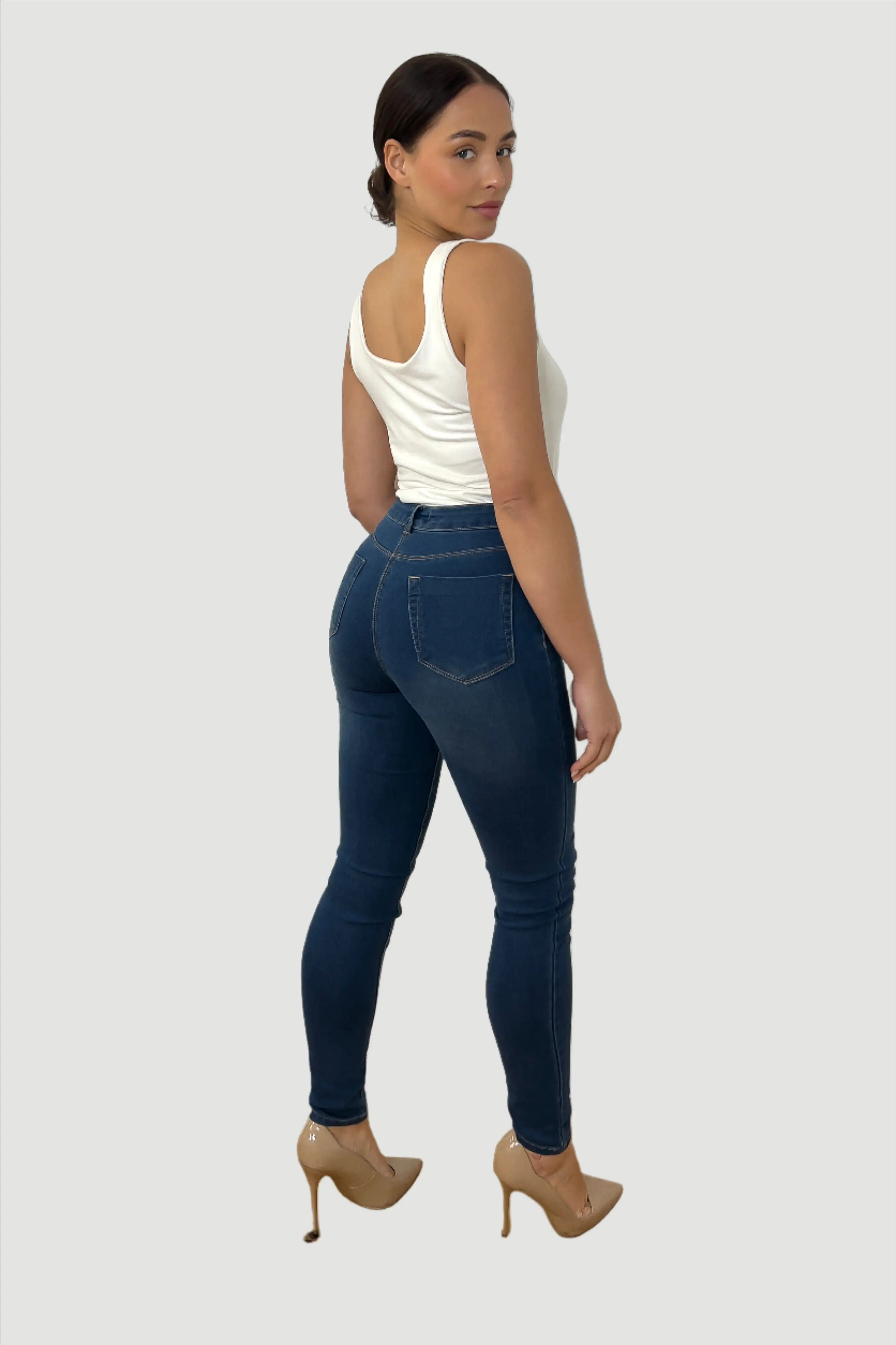 Elastic Waist Skinny Thin Denim Jeggings