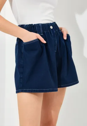 Extra Dark Blue Denim Shorts