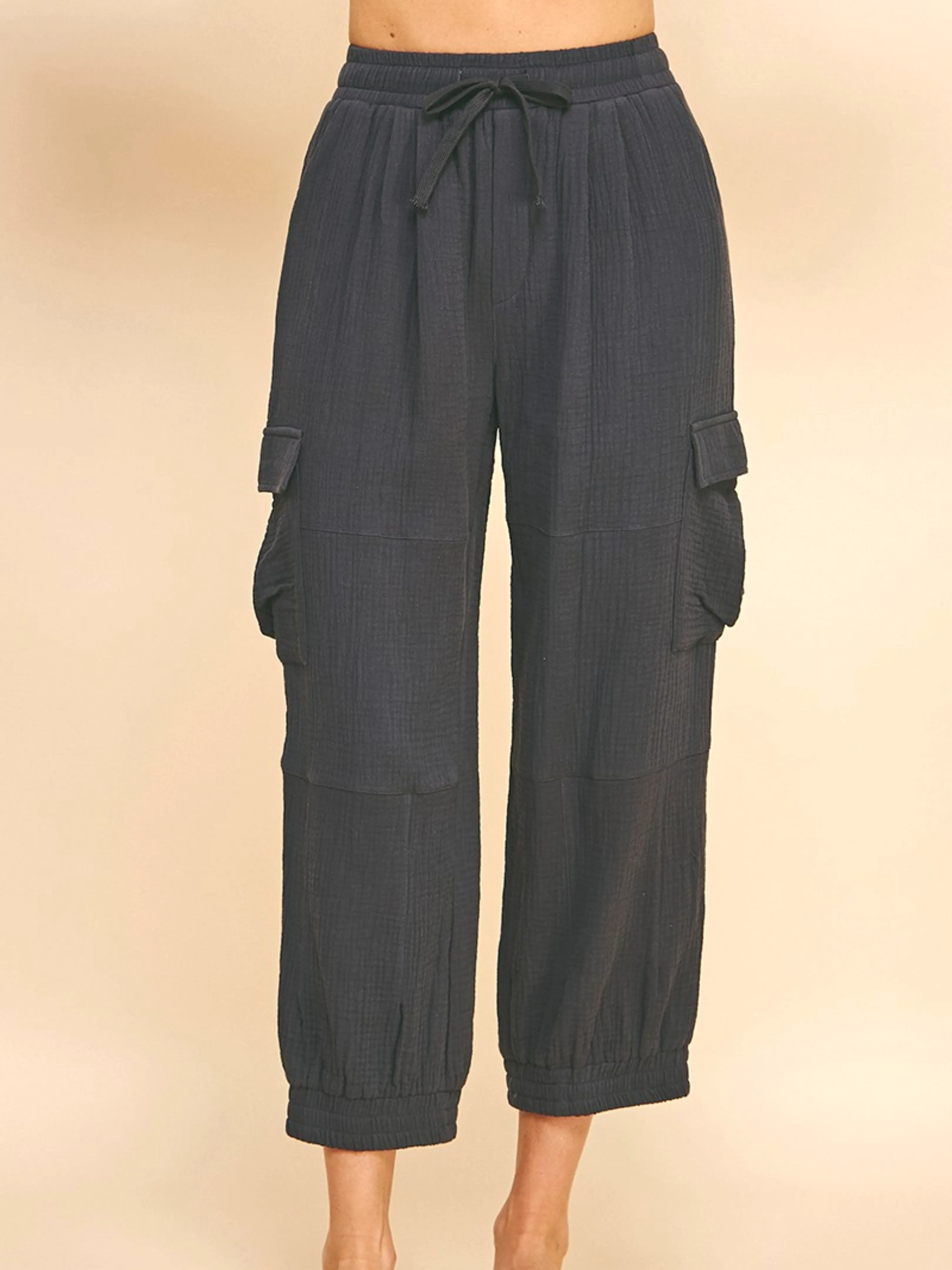 Get Going Cargo Pants - Charcoal