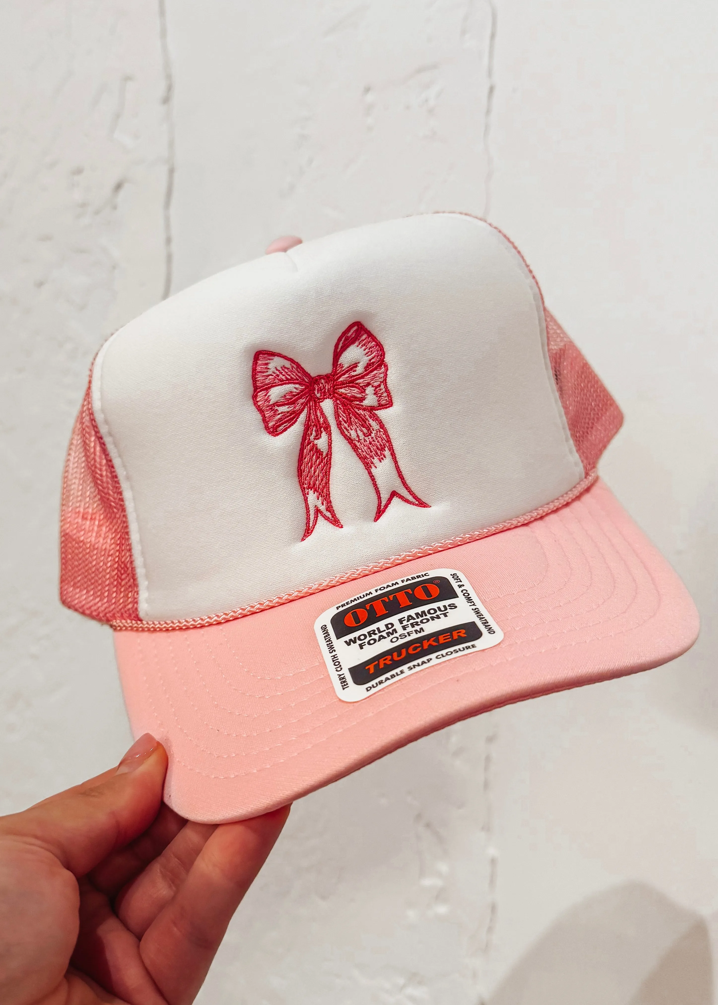 Hats By Madley Trucker | Bow | Pink