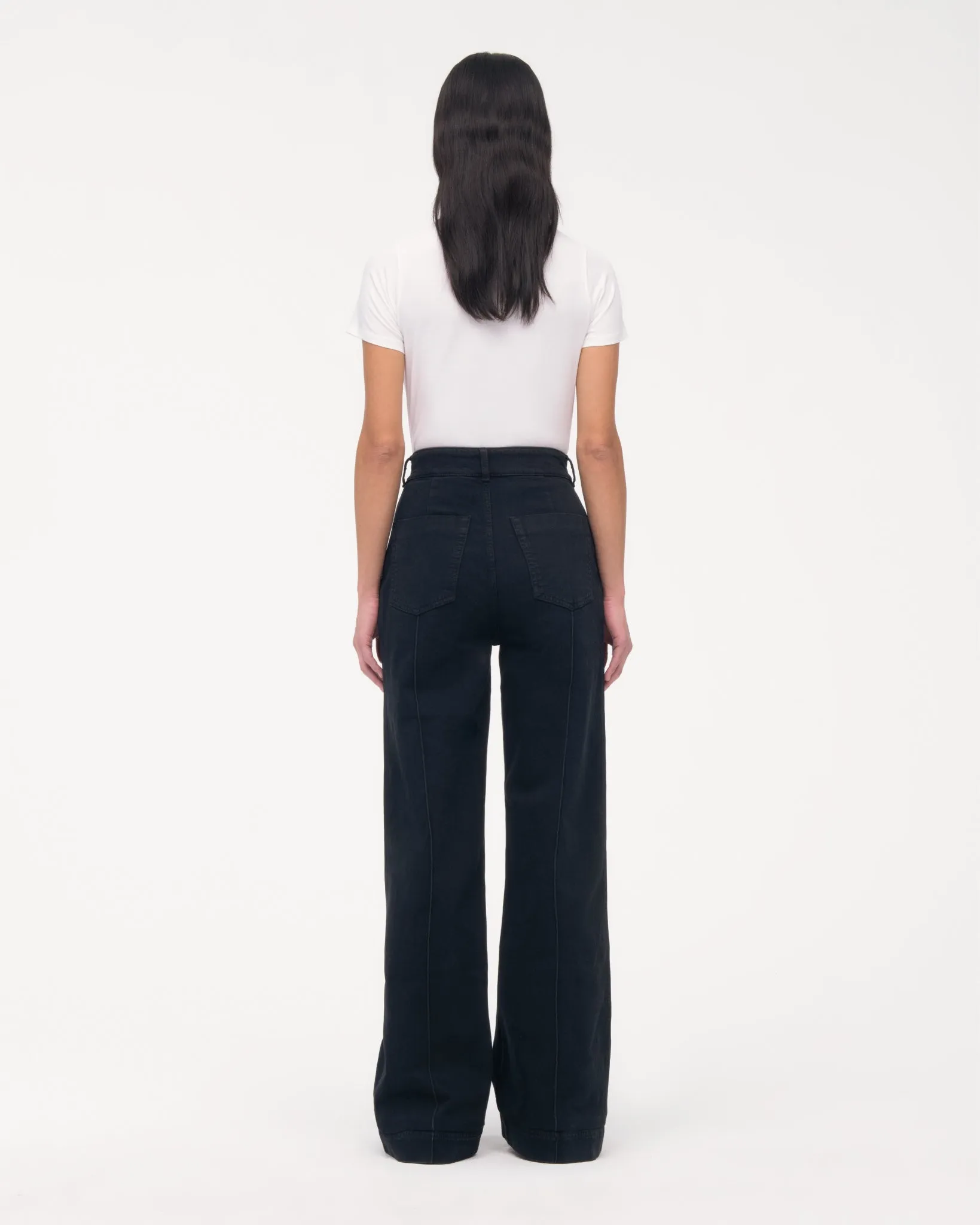 High Waisted Denim Trouser