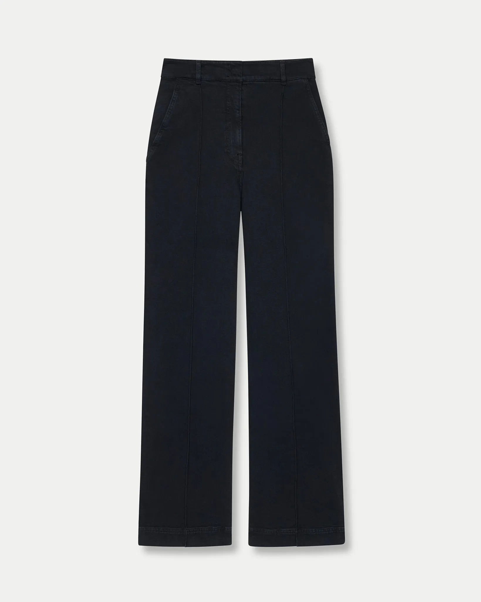 High Waisted Denim Trouser