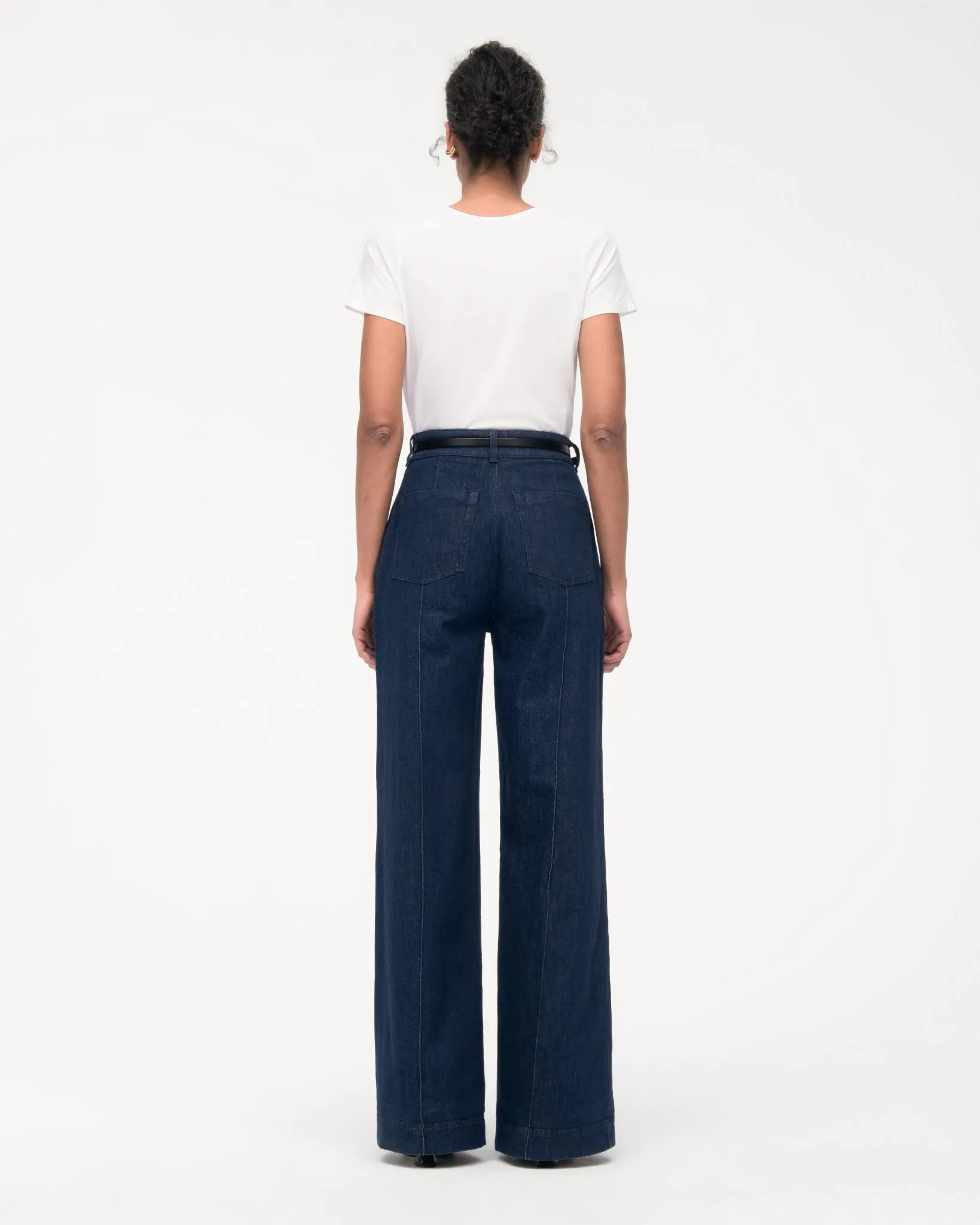 High Waisted Denim Trouser