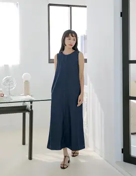 Janet Denim Dress in Dark Wash