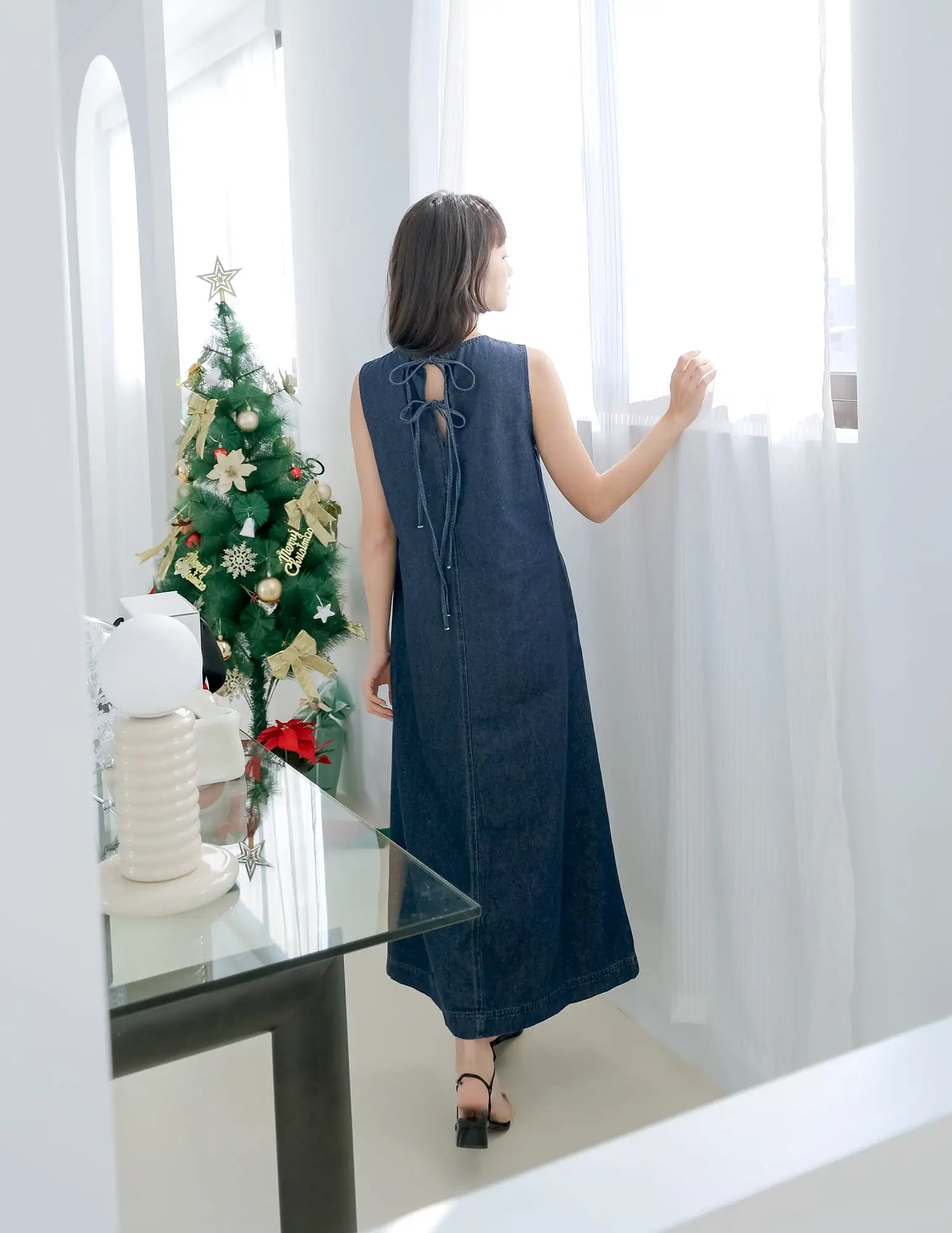 Janet Denim Dress in Dark Wash