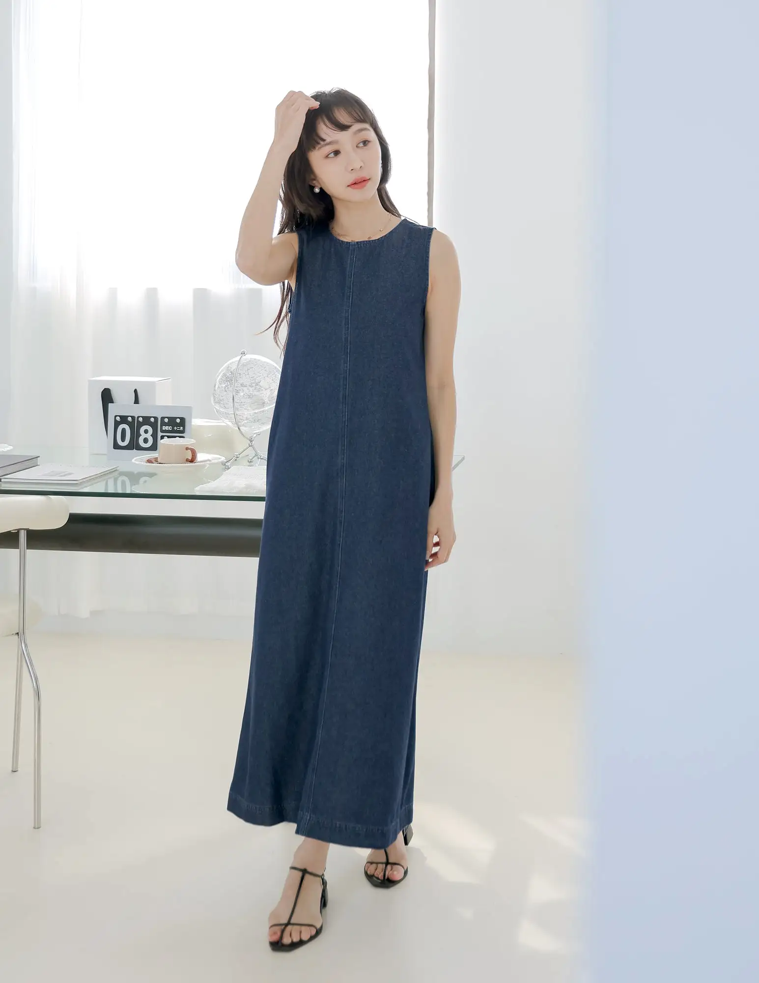 Janet Denim Dress in Dark Wash