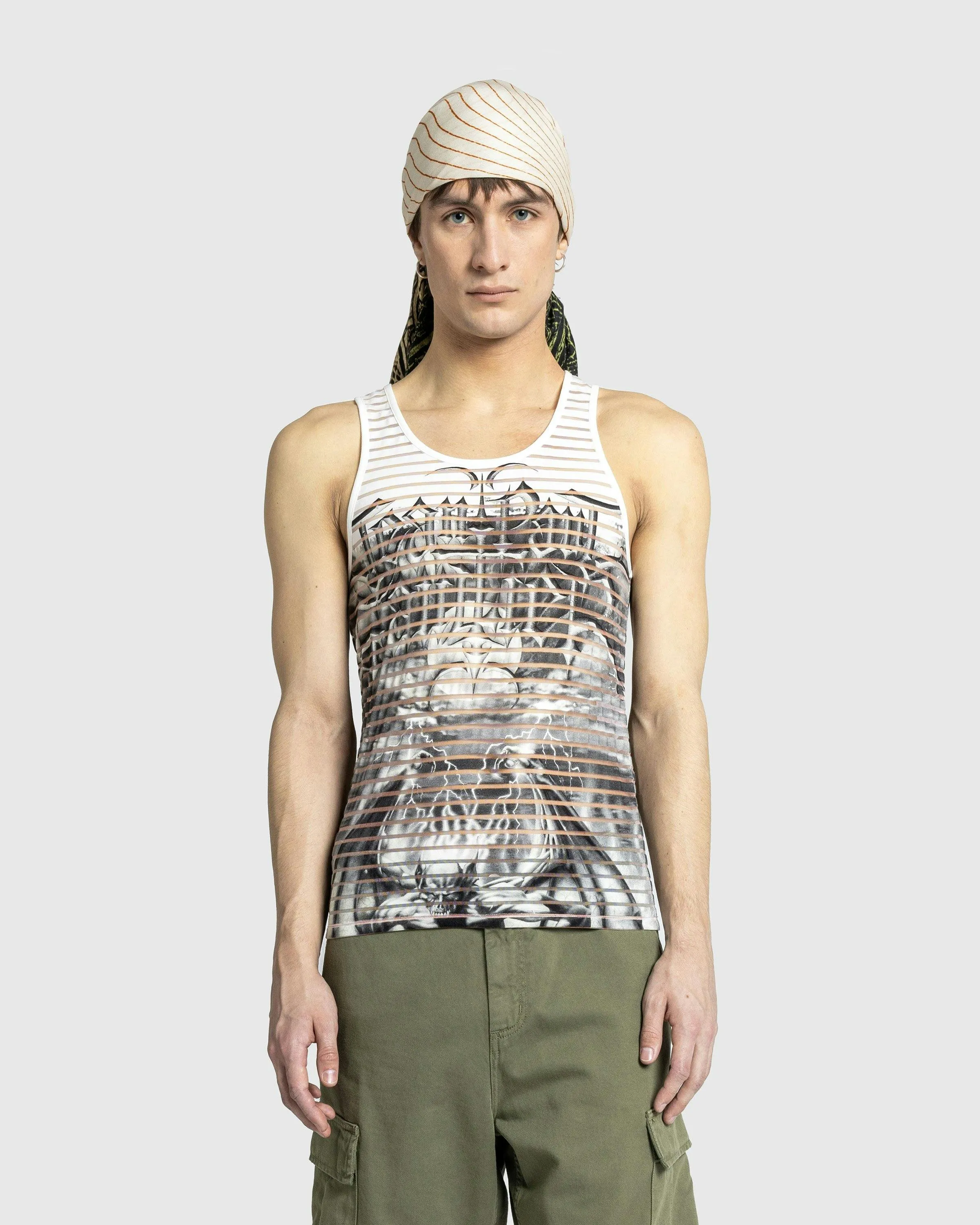 Jean Paul Gaultier – Jersey Tank Top Printed Diablo White/Black | Highsnobiety Shop