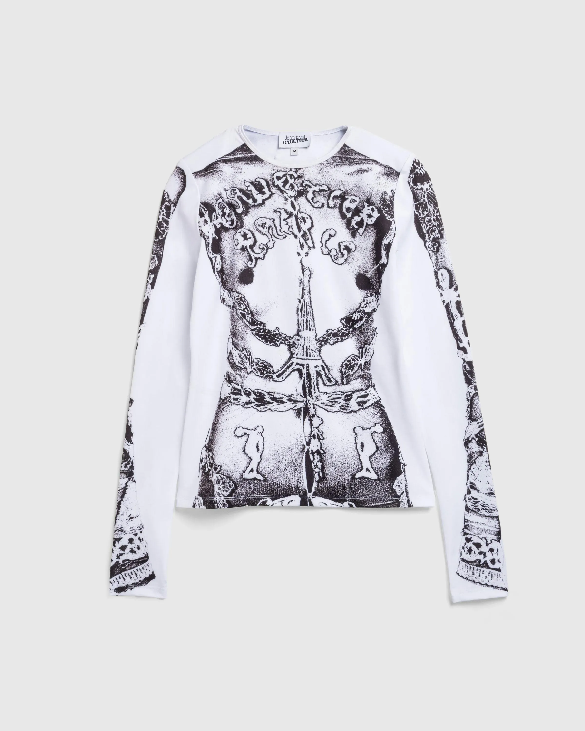 Jean Paul Gaultier – Long-Sleeve Gaultier Paris Top White/Black | Highsnobiety Shop