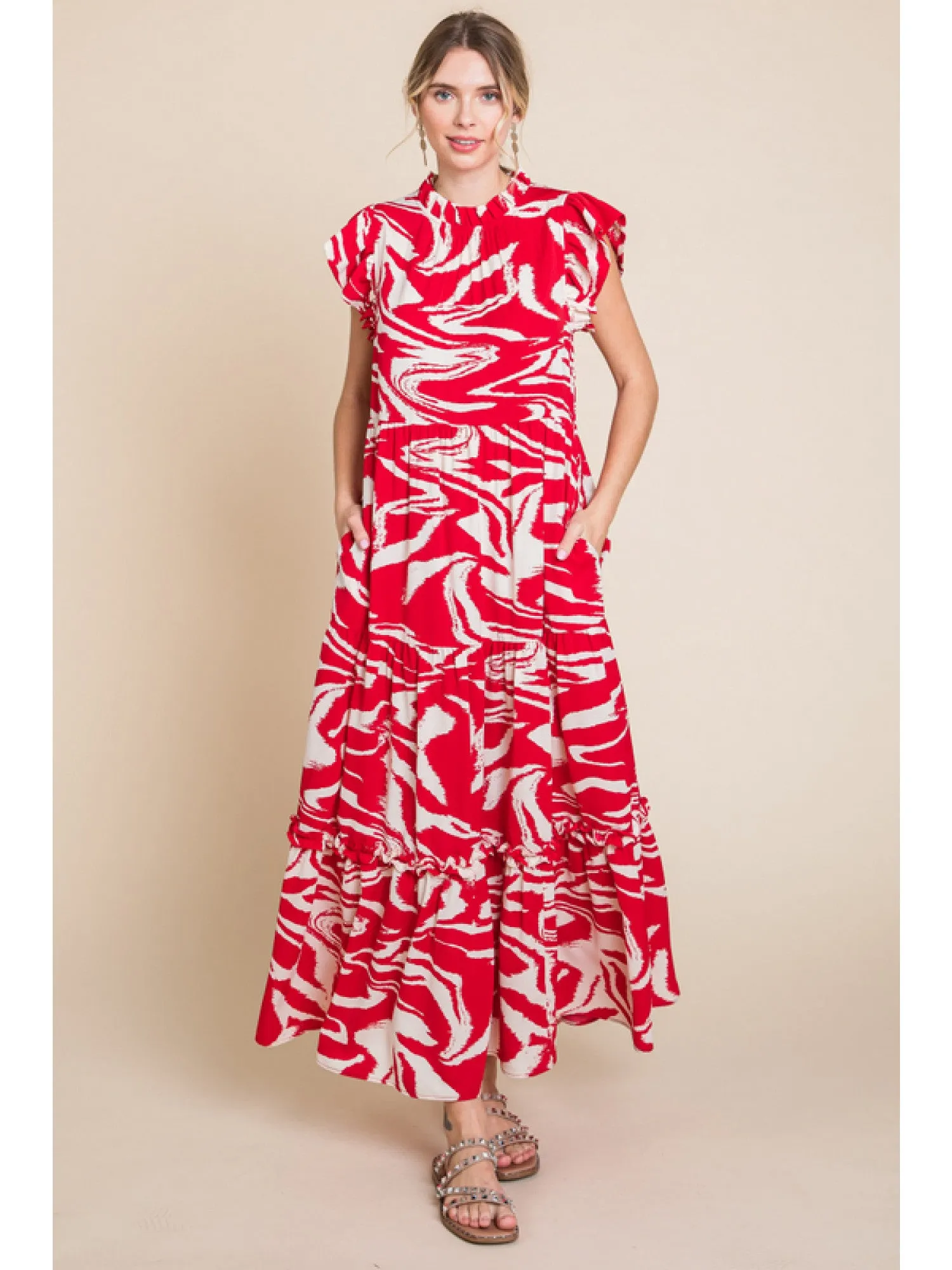 Jodifl Red Swirl Dress