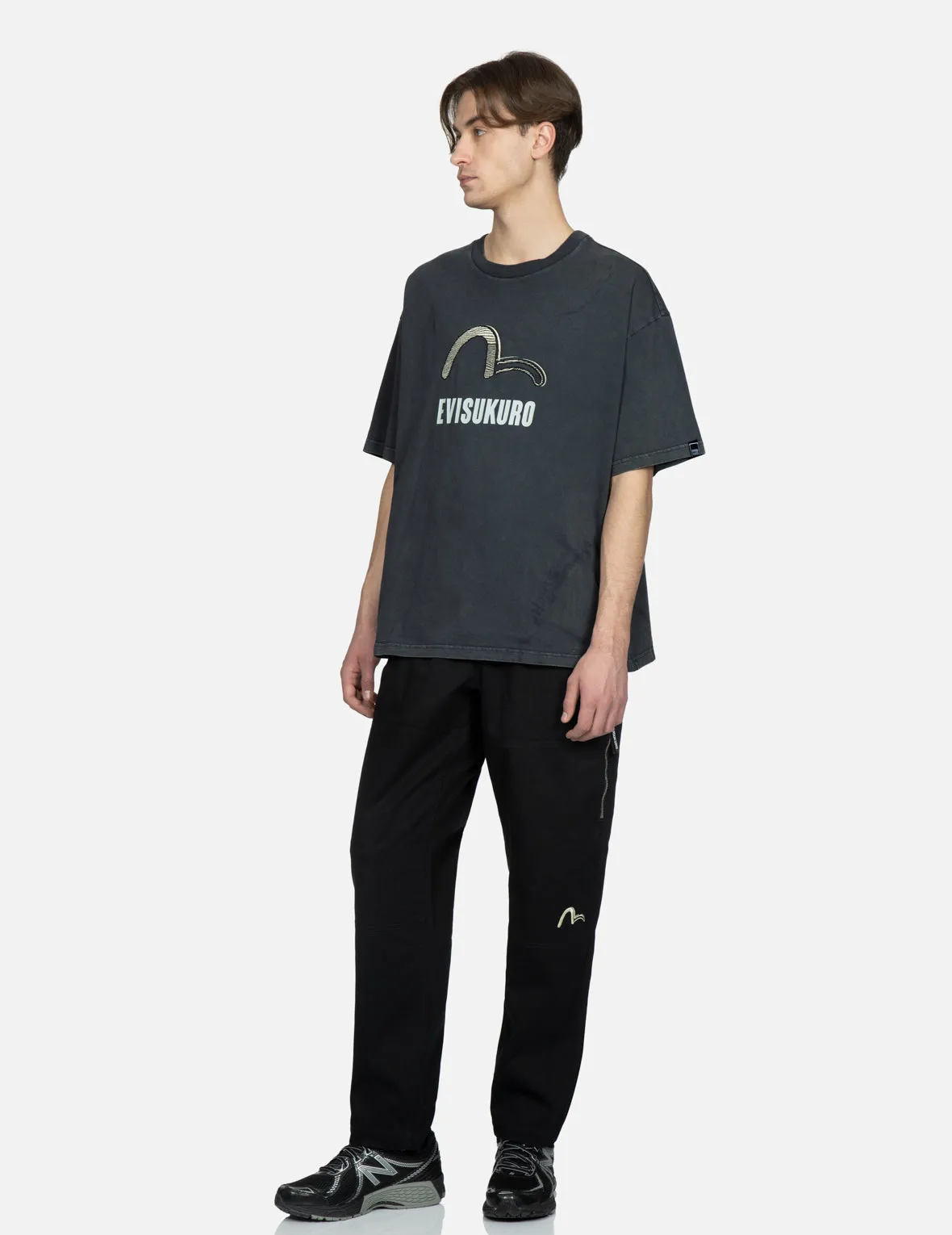 Kamon and Logo Embroidery Cargo Pants