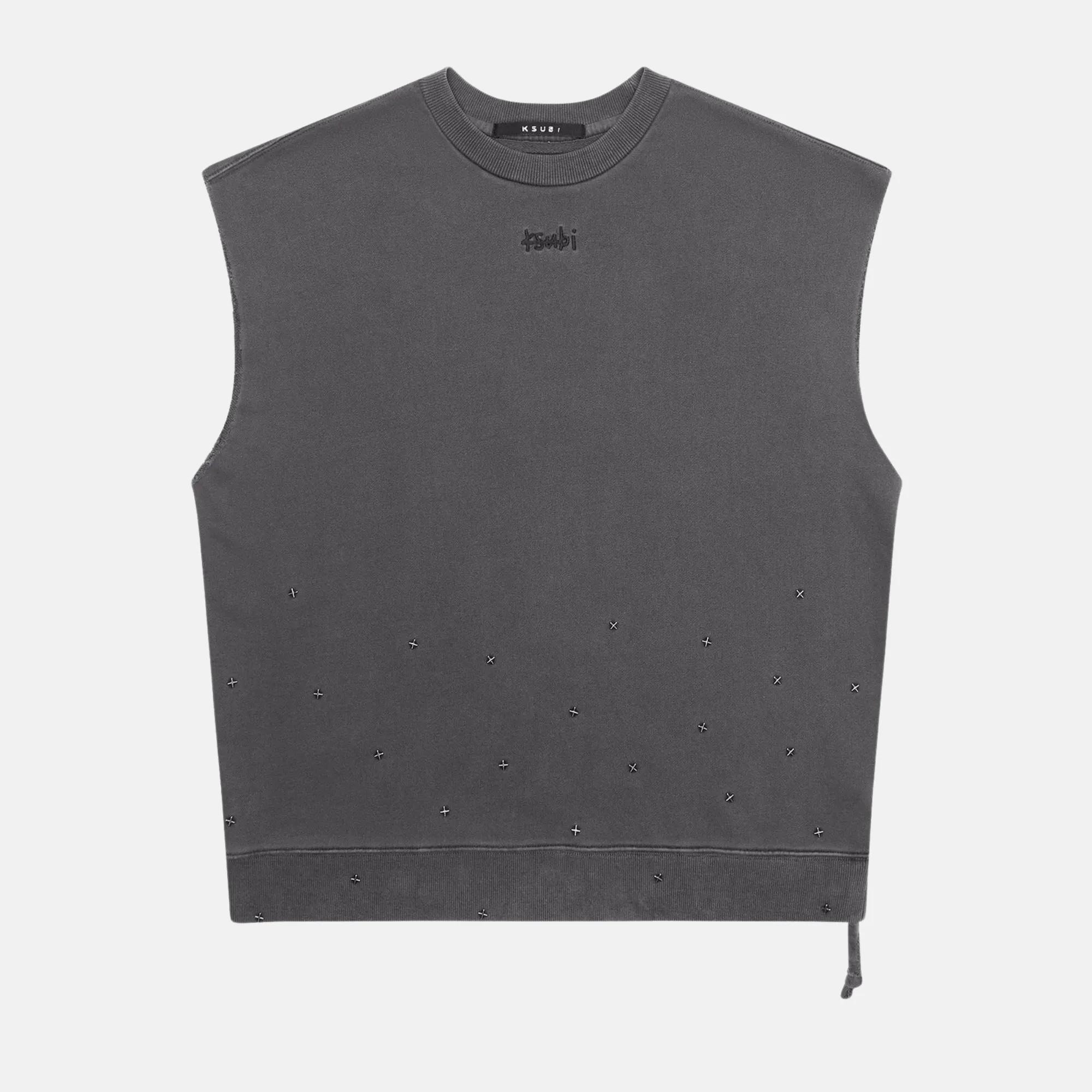 Ksubi Jupiter Slash Faded Black Sleeveless Crew