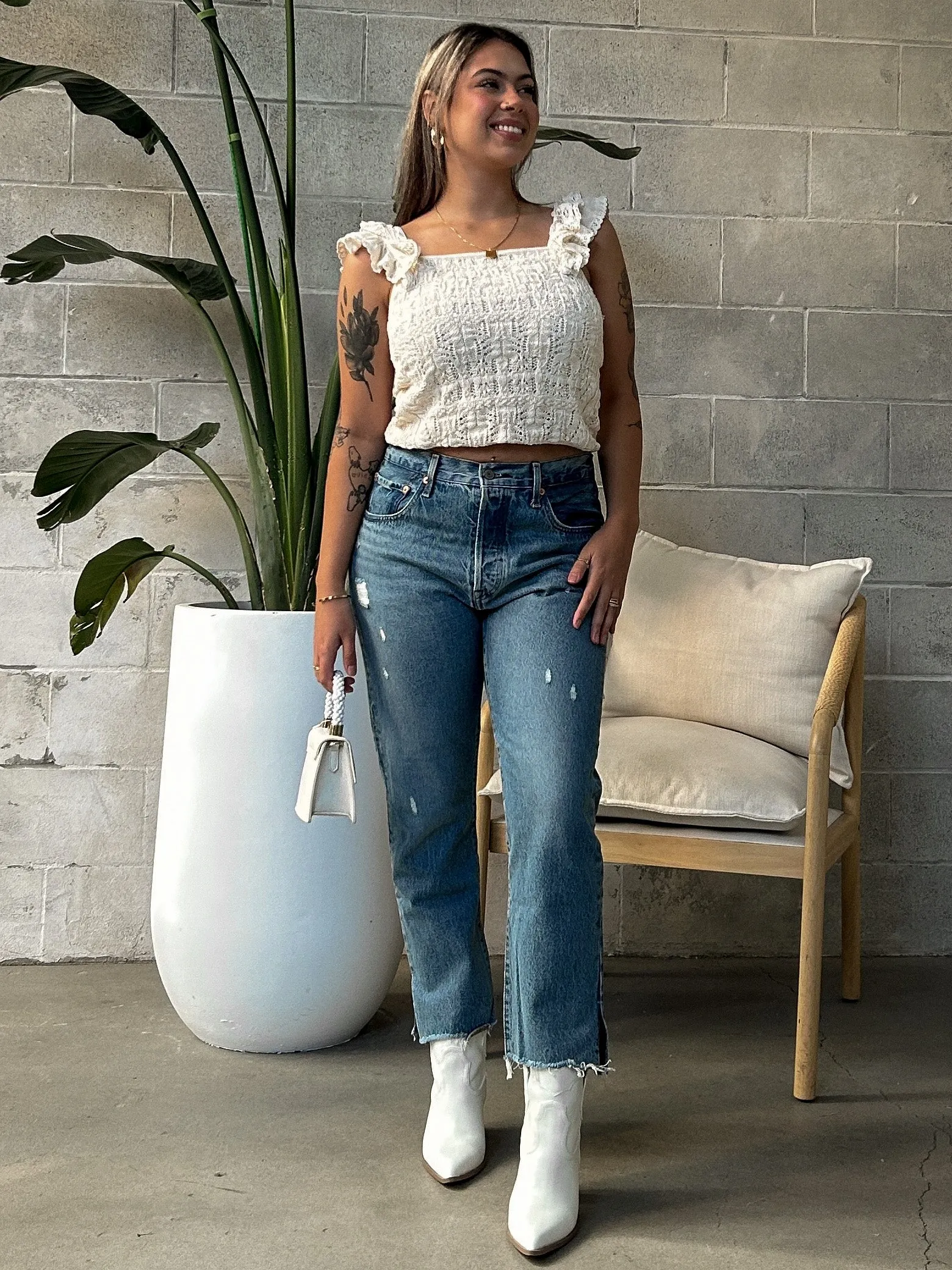 LEVI'S 501 Crop Face It