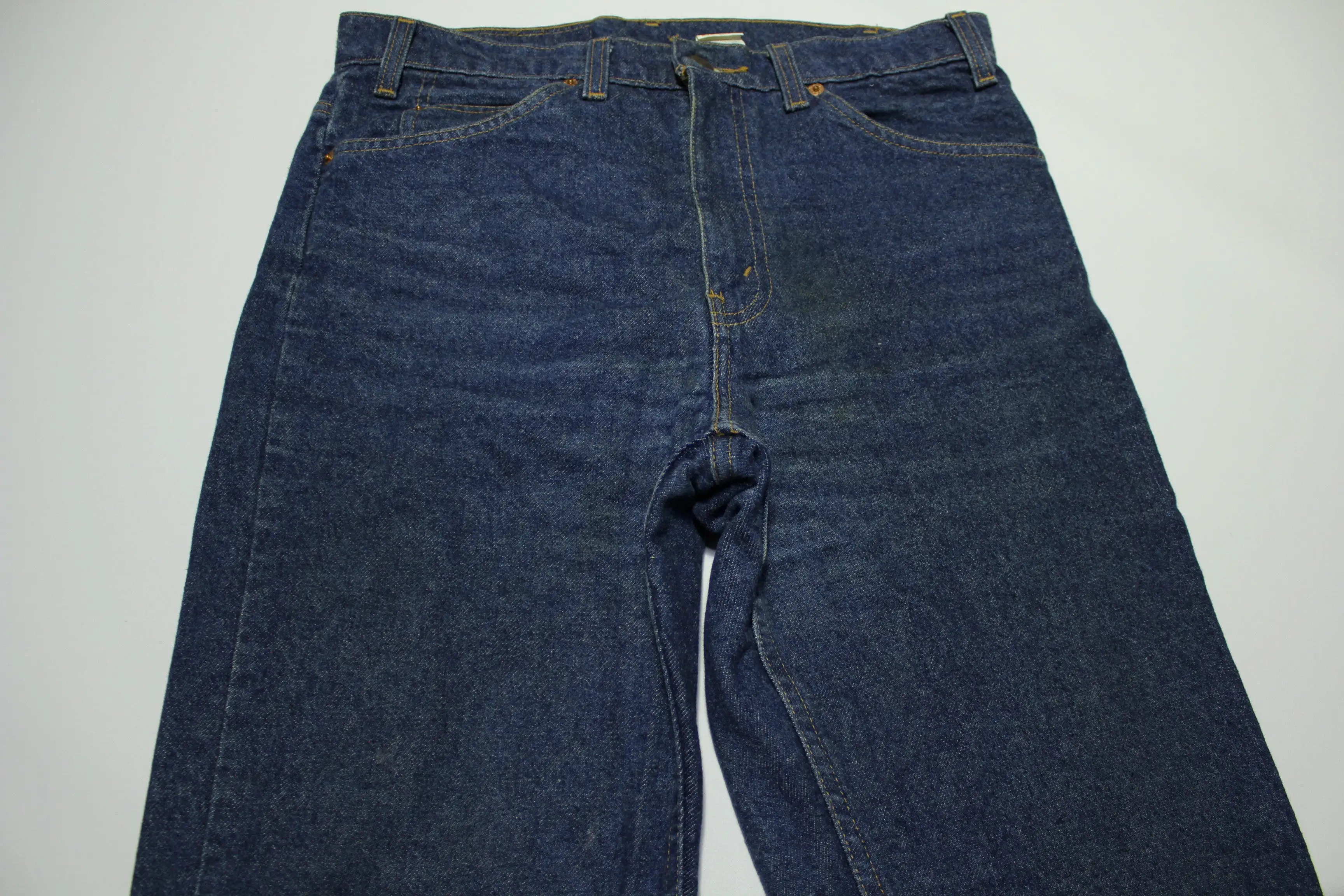 Levis 505 Dark Wash Orange Tab Vintage 80's Denim Blue Jeans