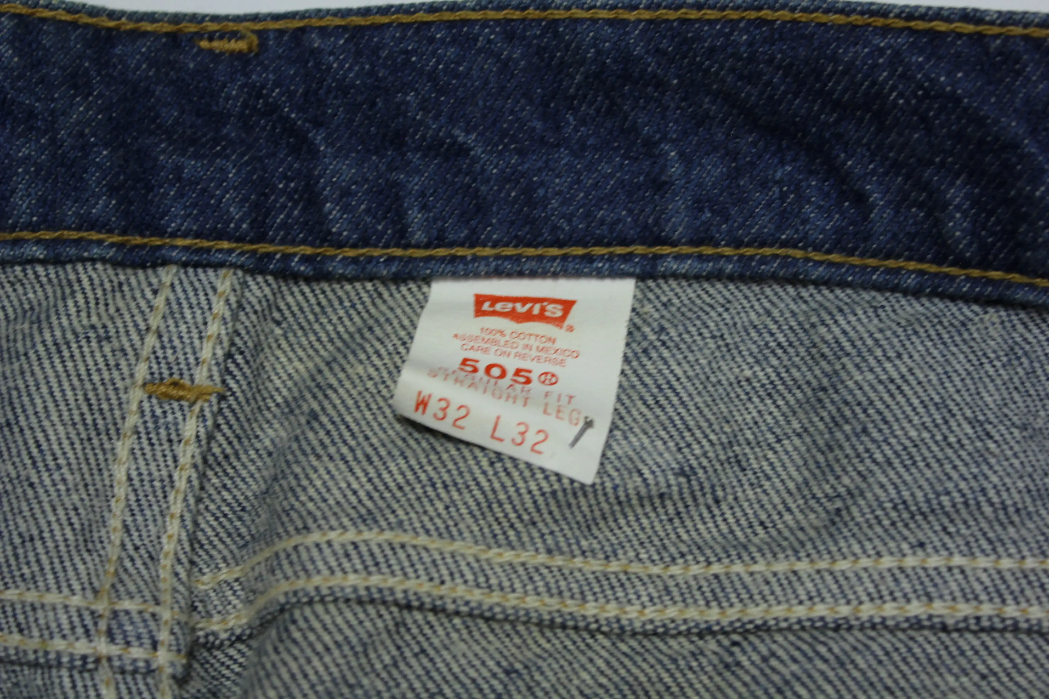 Levis 505 Dark Wash Orange Tab Vintage 80's Denim Blue Jeans