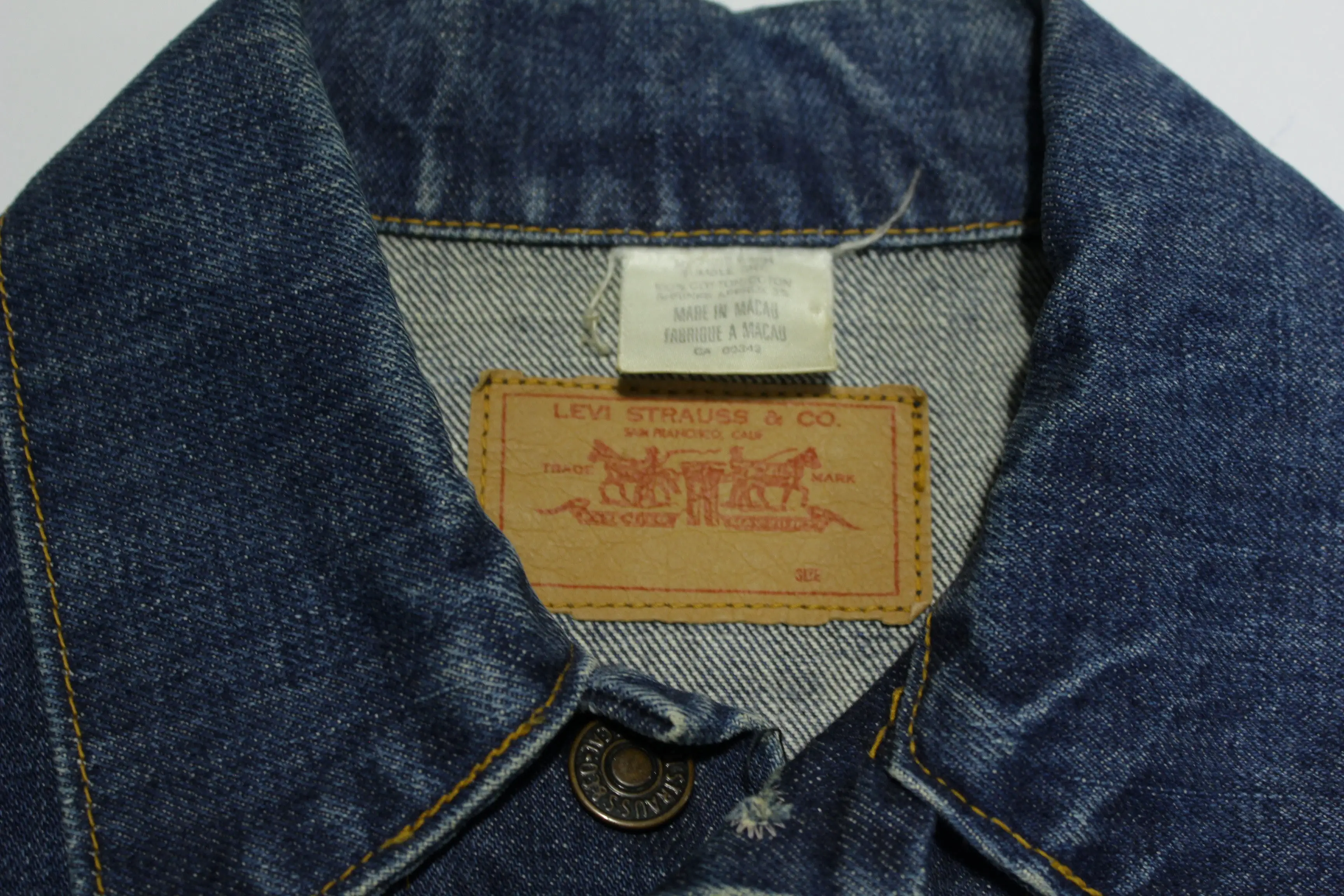 Levis Vintage 60's Big E Canadian Dark Wash Trucker Denim Jean Jacket