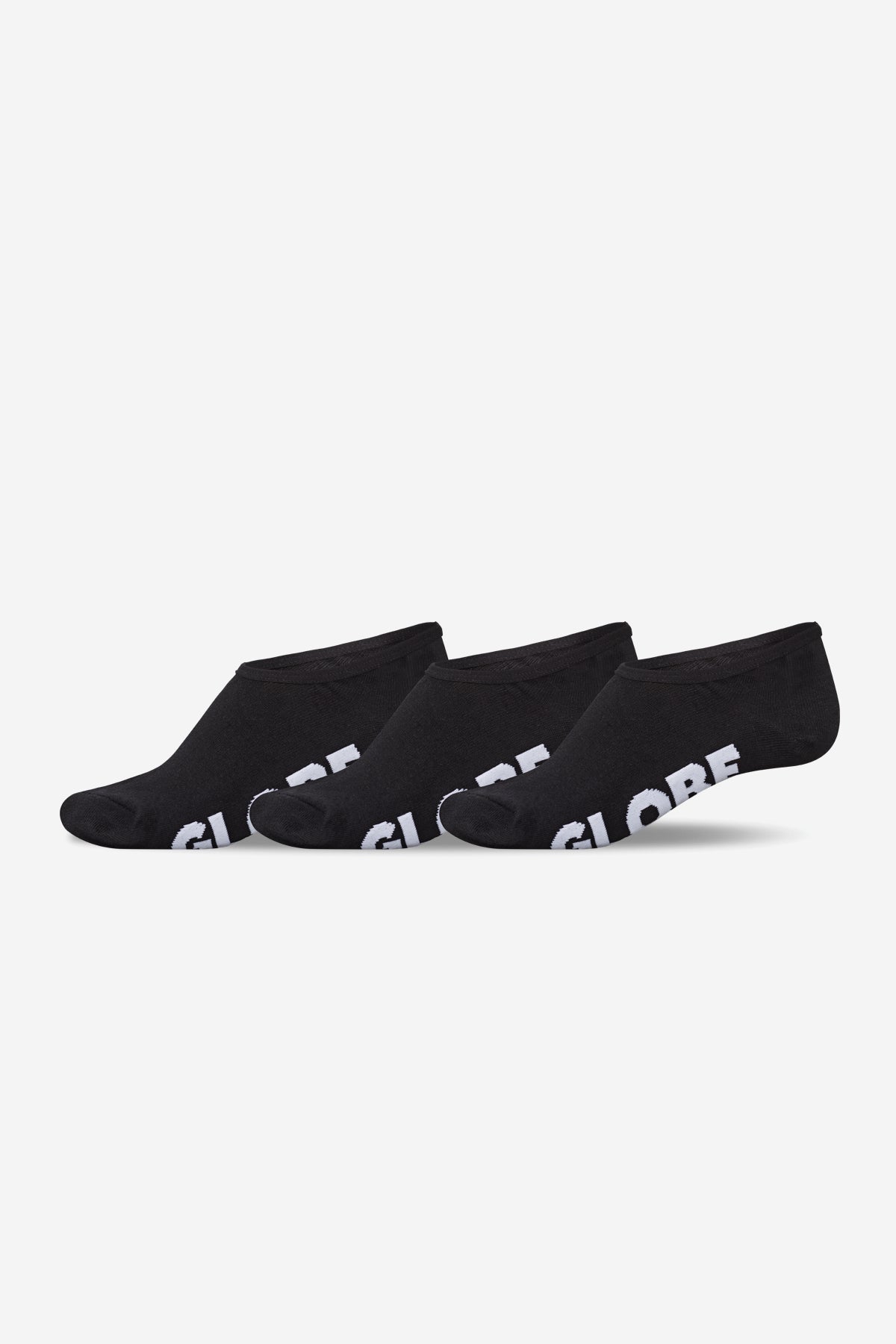 Low Impact Invisible Sock 3 Pack - Black