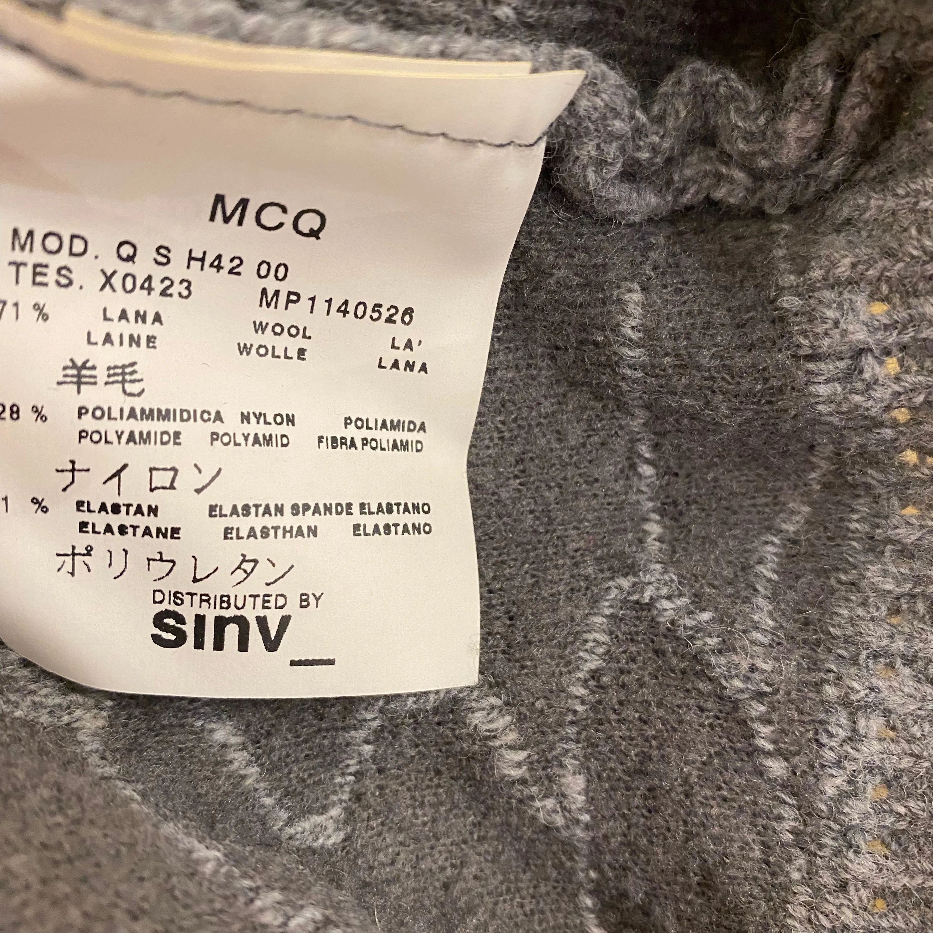 MCQ by Alexander McQueen Grey Wool Cardigan TWS