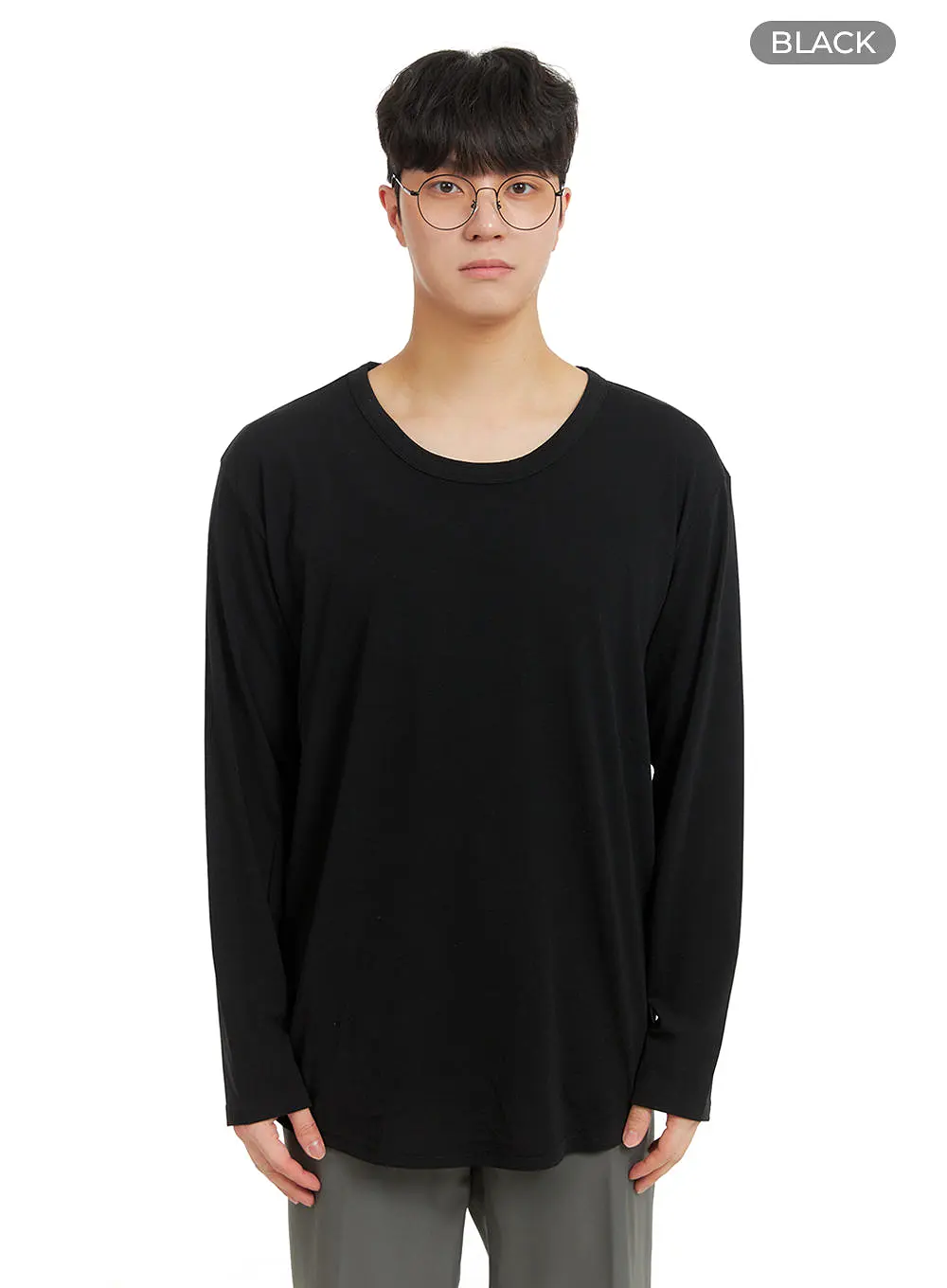 Men's Basic Round Neck Long Sleeve IA402