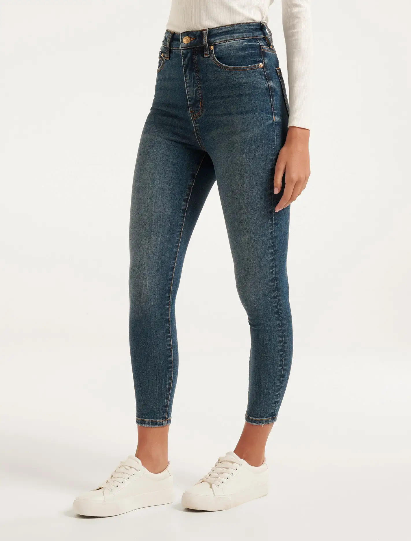 Mila Cropped High-Rise Skinny Jeans