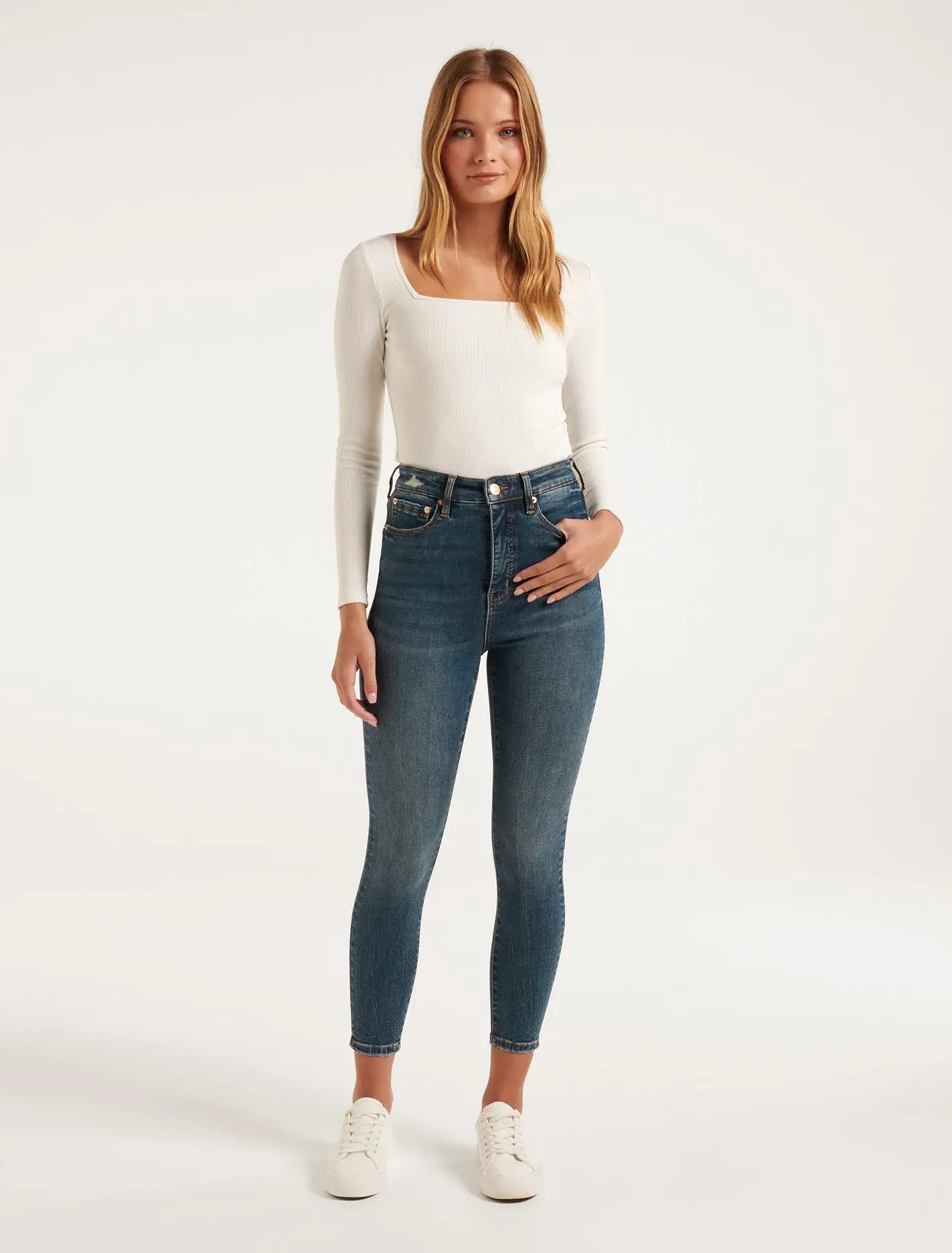 Mila Cropped High-Rise Skinny Jeans