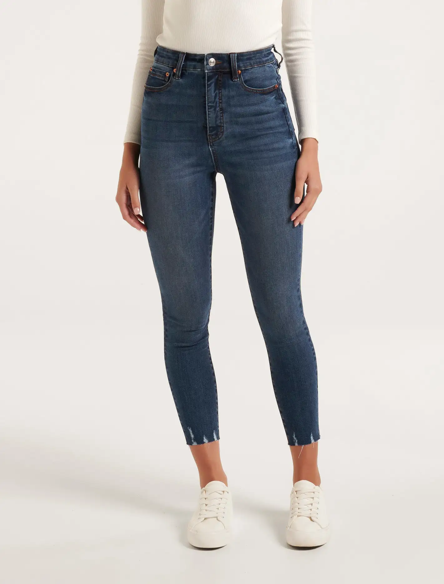 Mila Cropped High-Rise Skinny Jeans