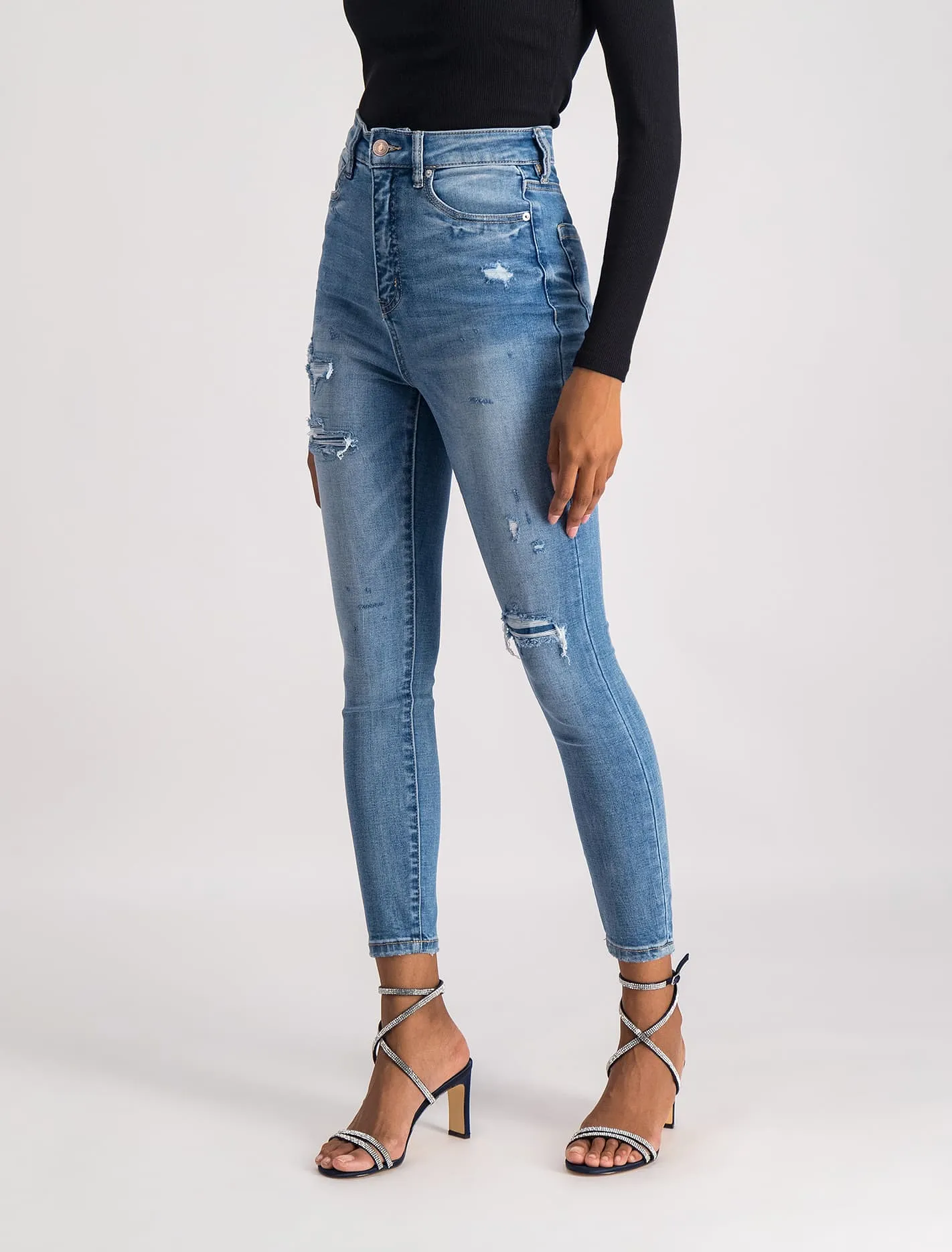 Mila Cropped High-Rise Skinny Jeans