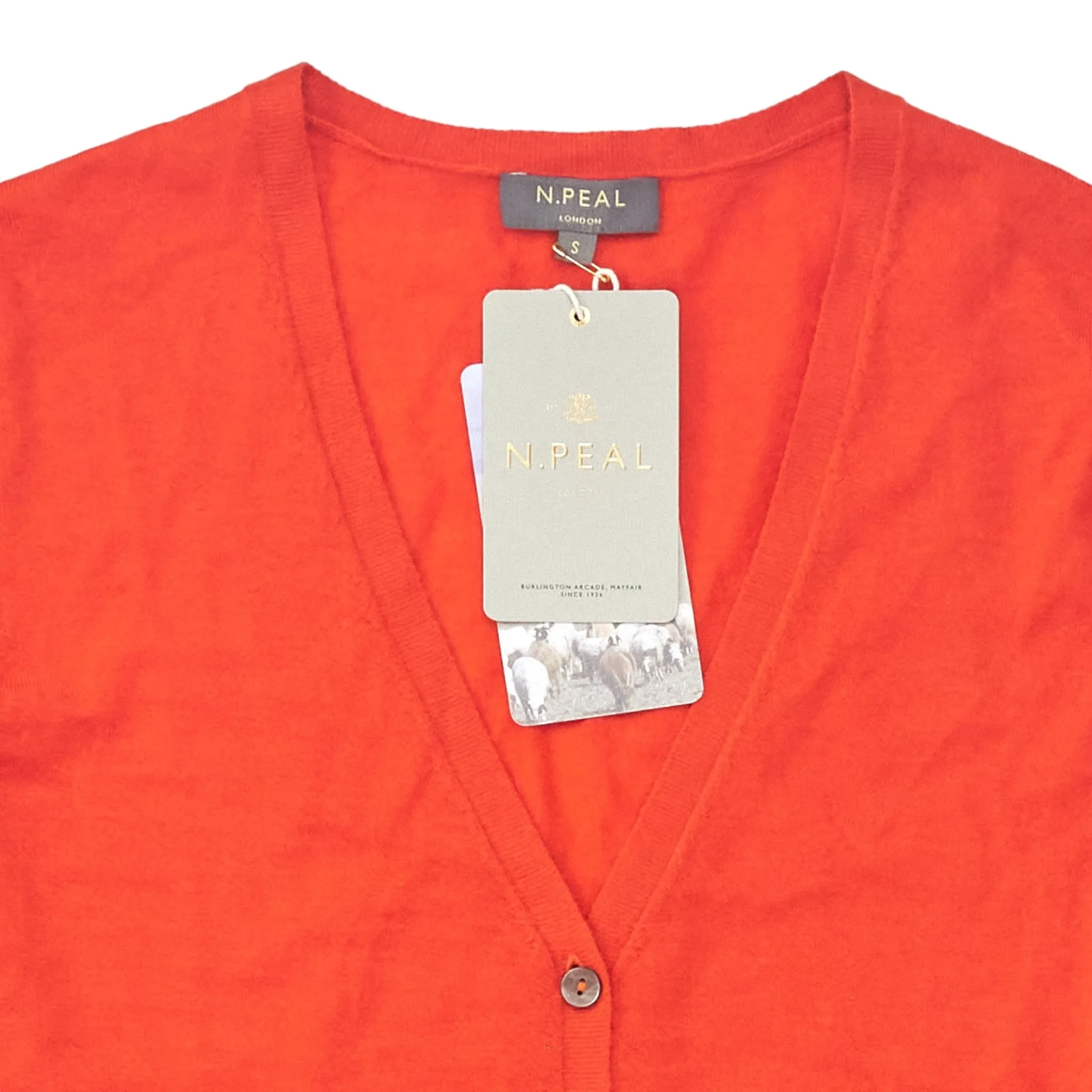 N. Peal Parker Orange V-Neck Cardigan