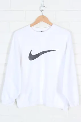 NIKE Big Swoosh White and Black Sweatshirt (L)