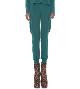 Norma Kamali Women's Cargo Jogger Pants - GREEN