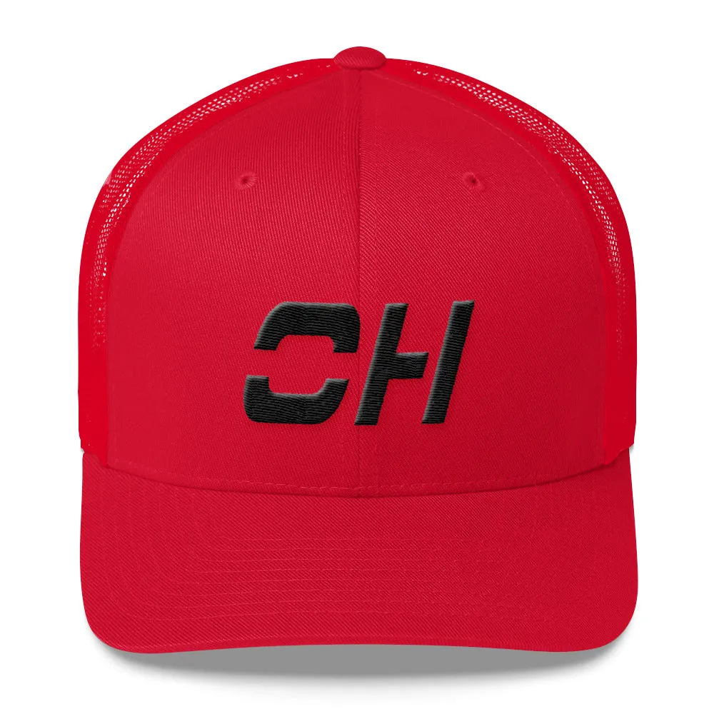 Ohio - Mesh Back Trucker Cap - Black Embroidery - OH - Many Hat Color Options Available