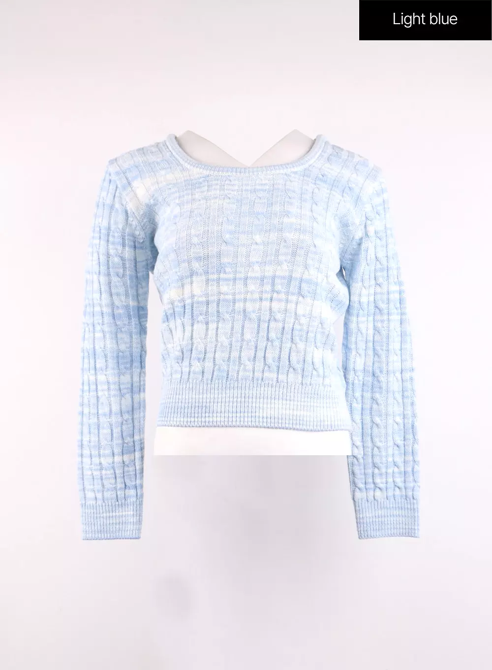 Ombre Cable Knit Round Neck Sweater OJ425