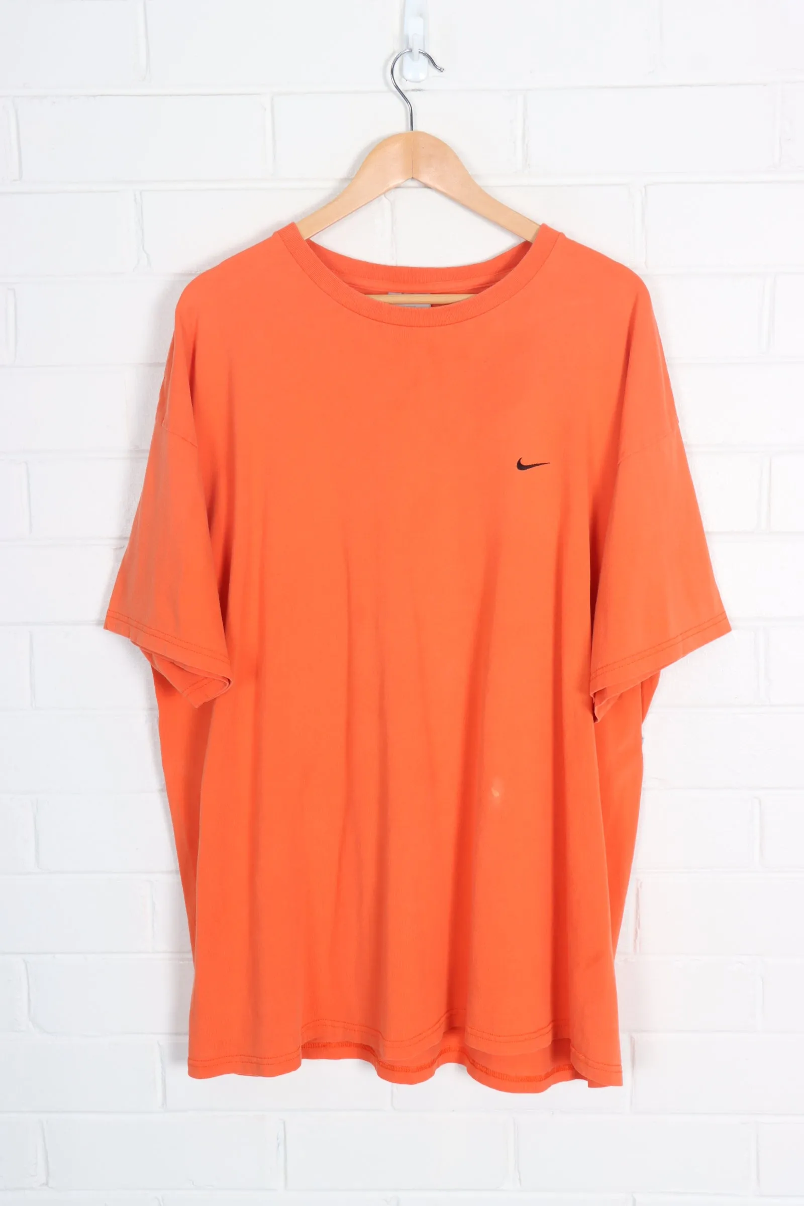 Orange NIKE Black Embroidered Swoosh Classic Tee (XXL)