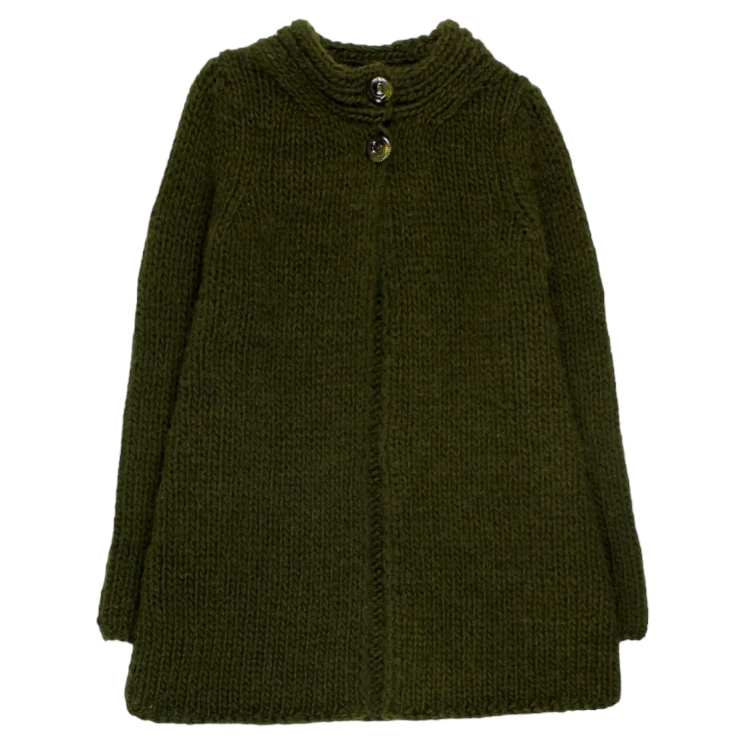 Orla Kiely Green Long Chunky Cardigan