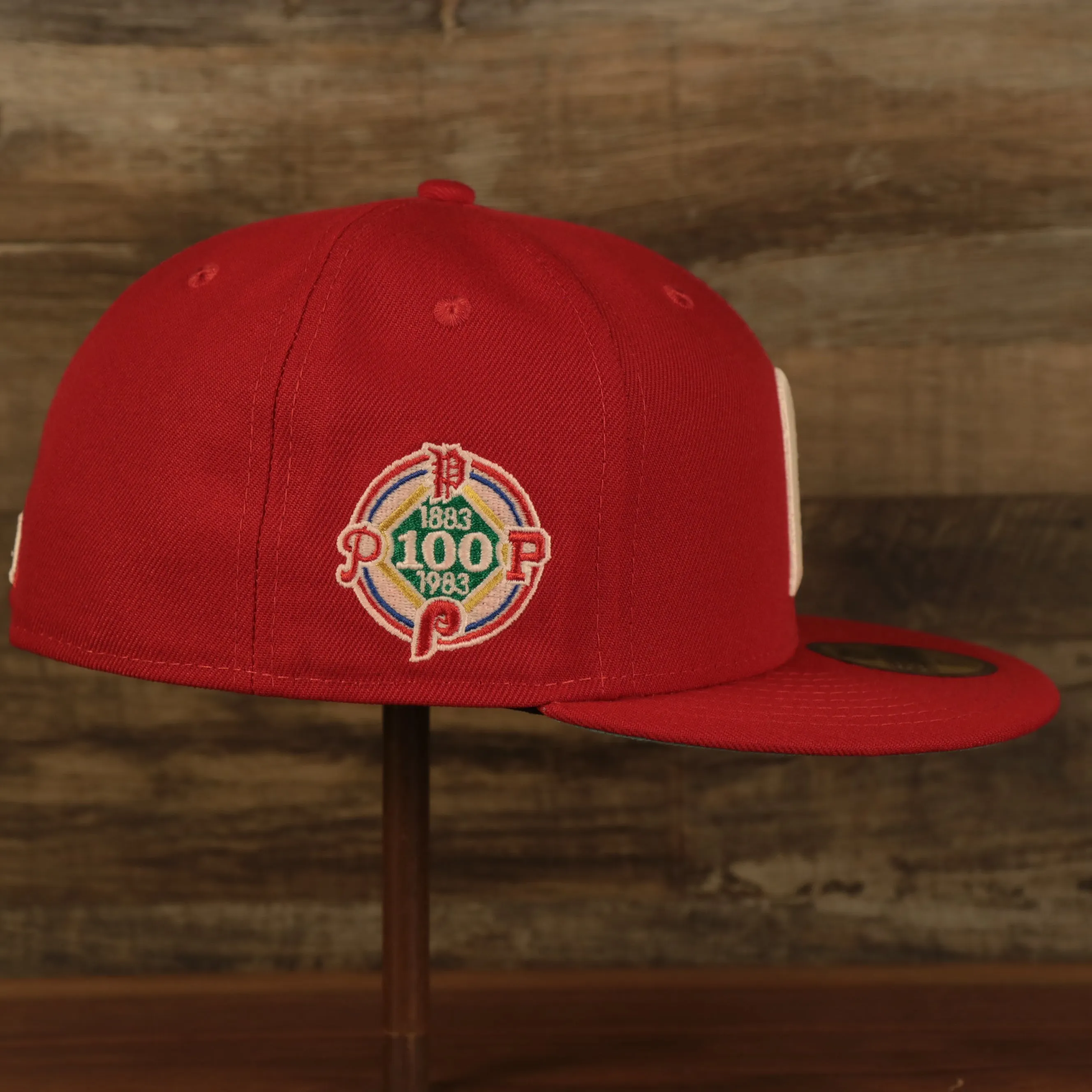 Philadelphia Phillies Glow In The Dark 100th Anniversary Teal Bottom Side Patch 59Fifty Fitted Cap