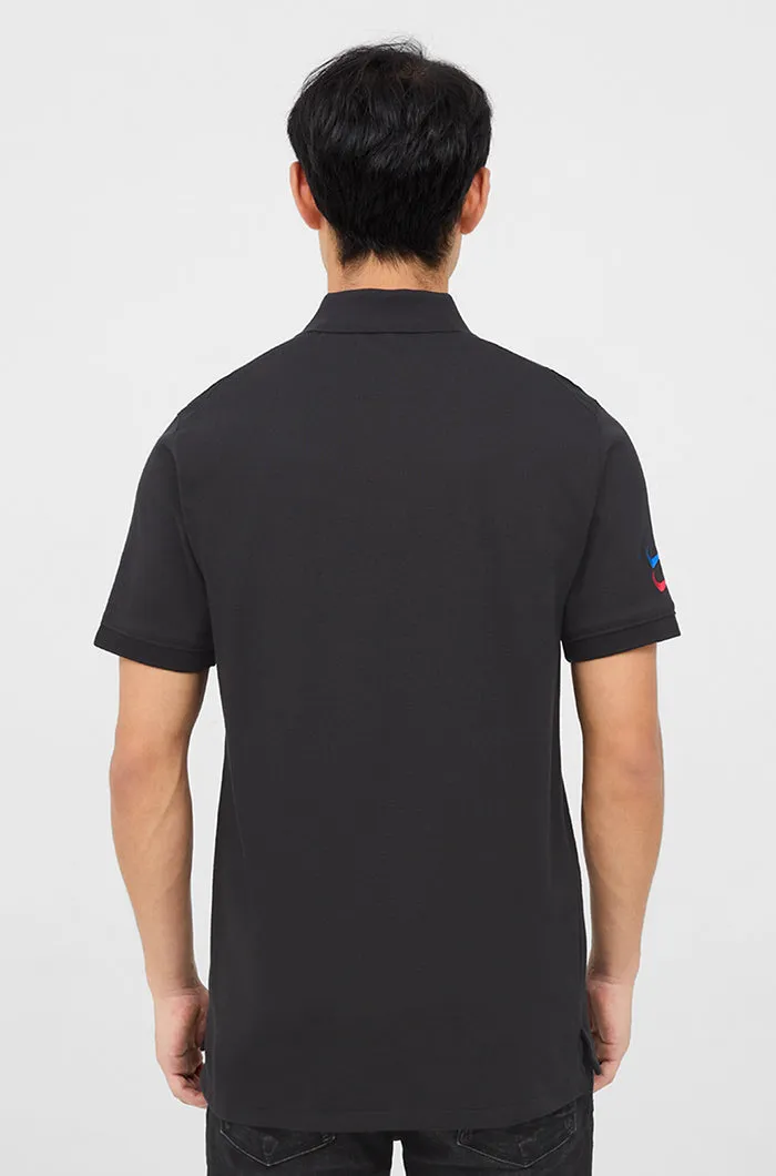 Polo with contrasting Bara Nike crest in black