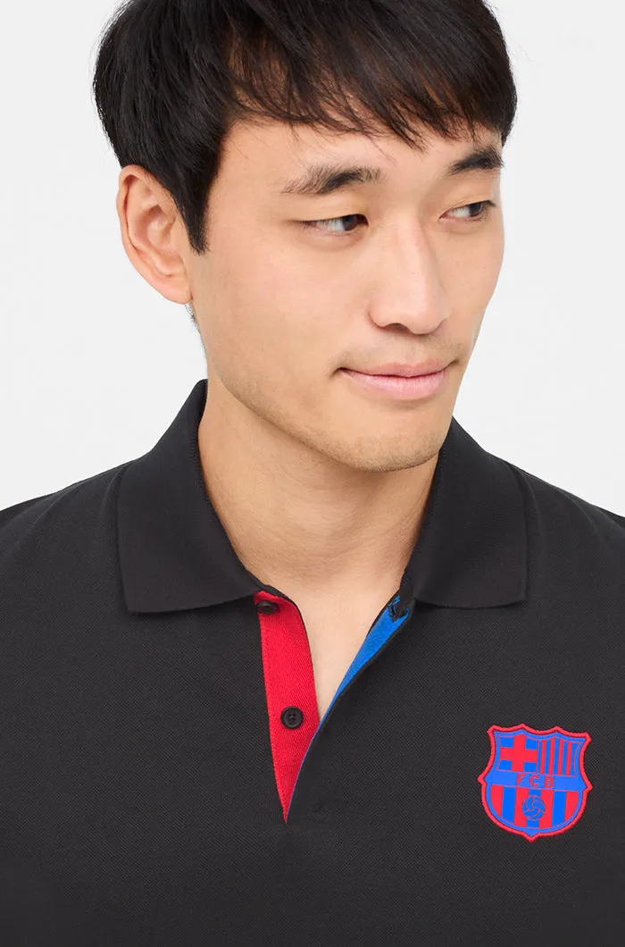 Polo with contrasting Bara Nike crest in black