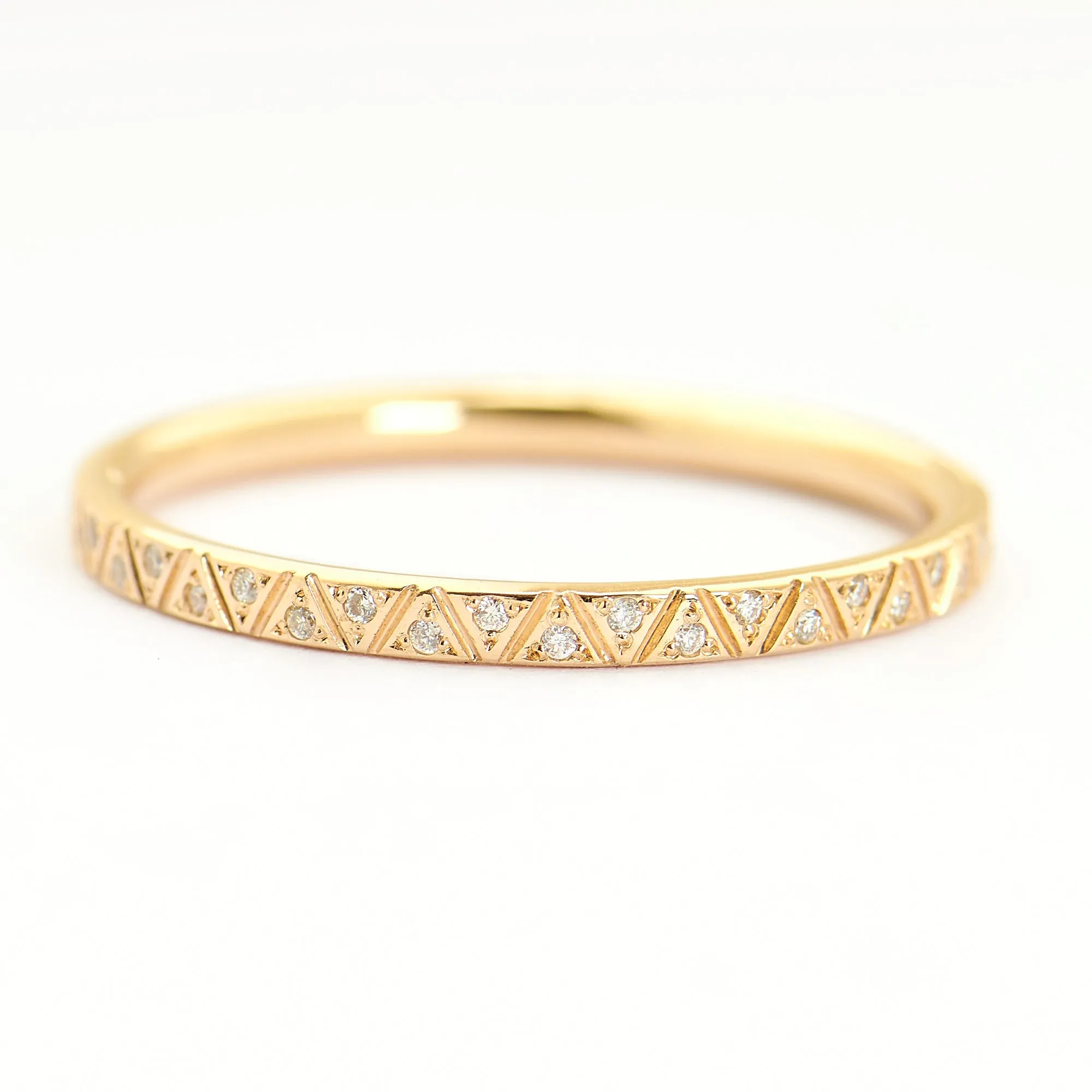 Ready to Ship - Engraved Diamond Eternity Band - Geometric Pattern Eternity Ring - FULL eternity (size US 3.75,4.5,6)