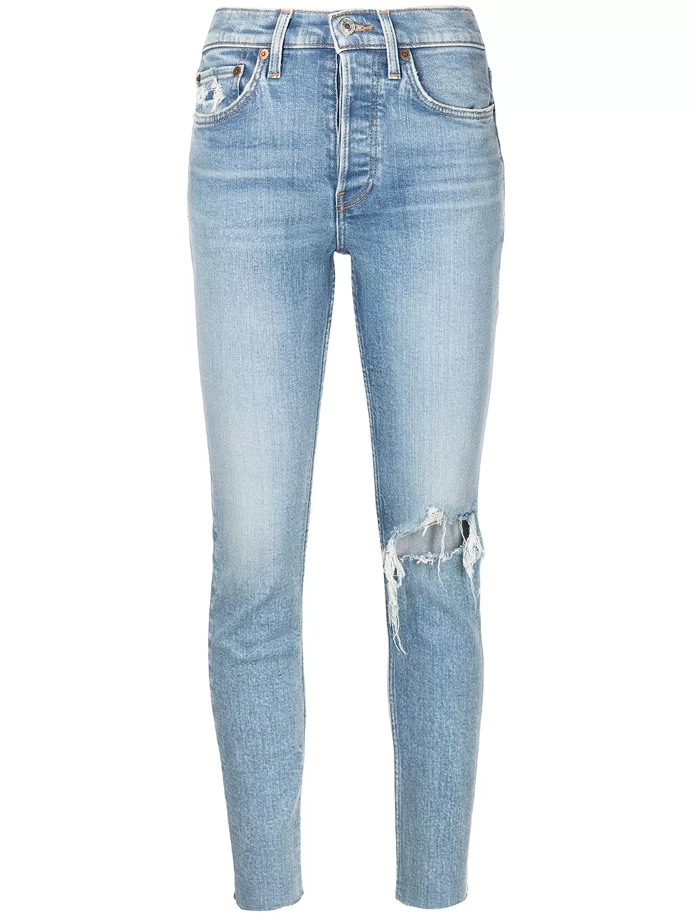 RE/DONE distressed skinny-cut jeans