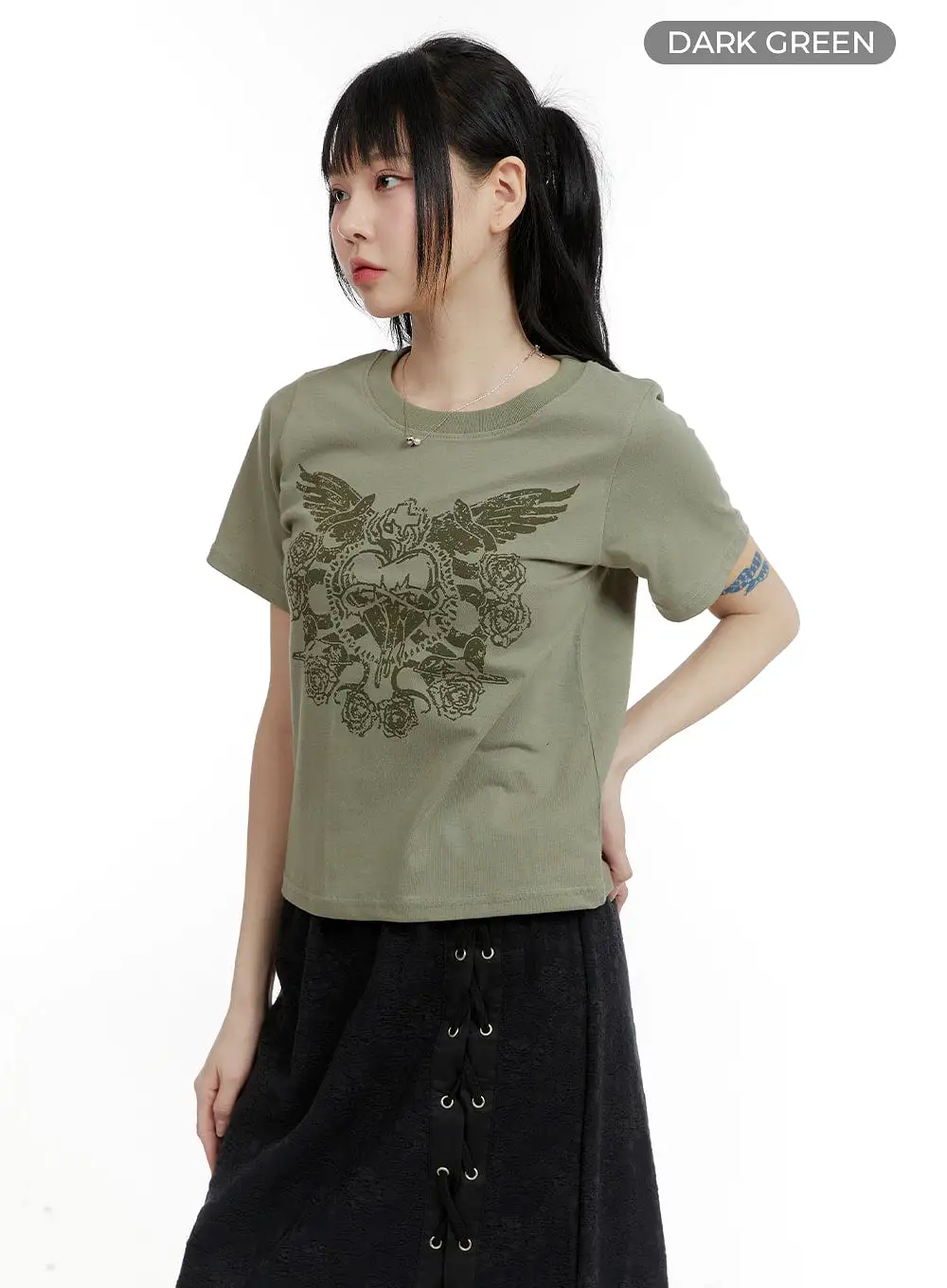 Round Neck Graphic Tee CA401