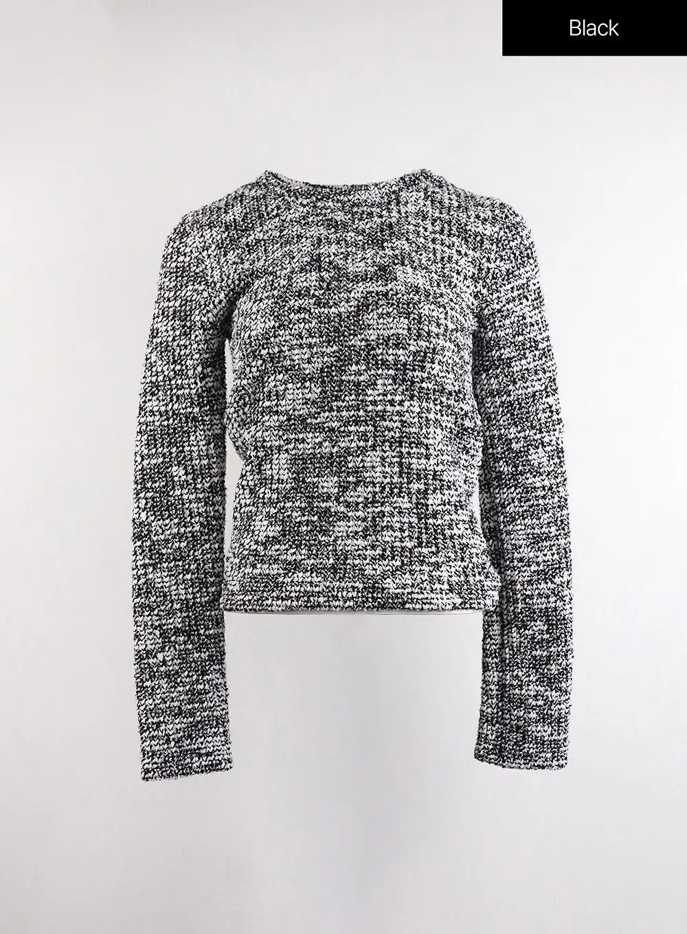 Round Neck Knitted Long Sleeve Top CJ417