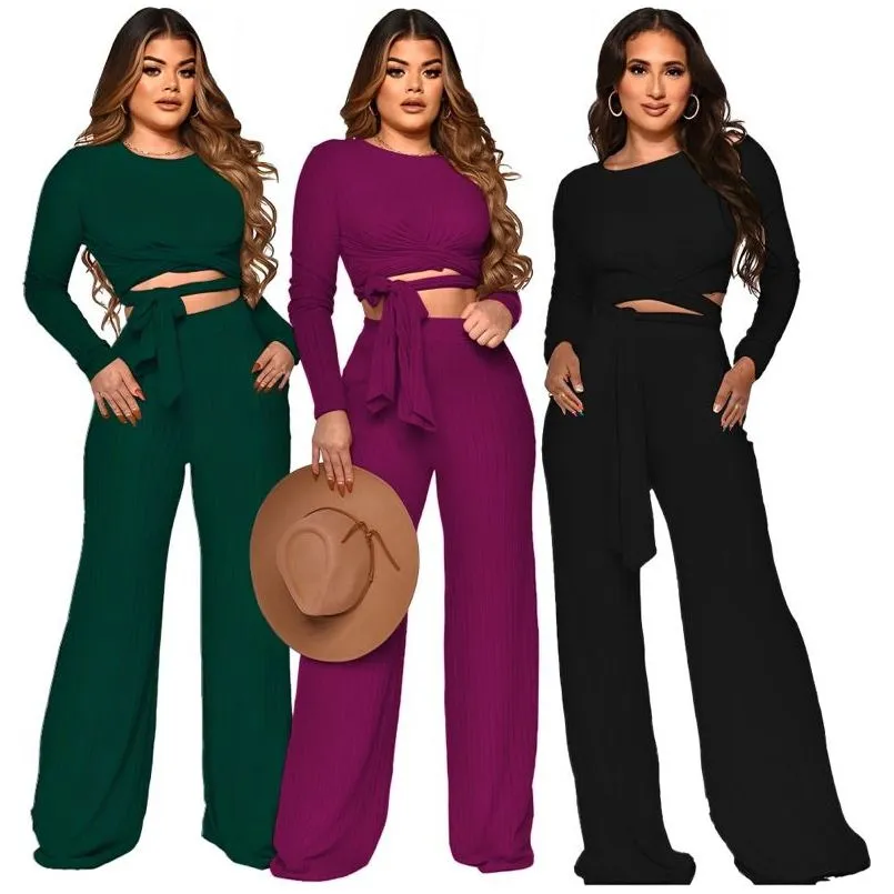 Round Neck Top and Pant Set