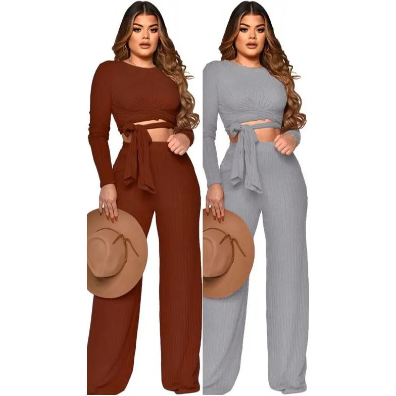 Round Neck Top and Pant Set