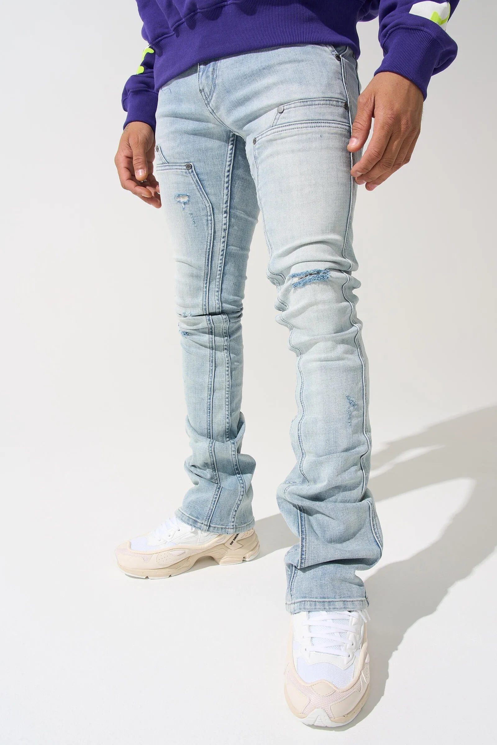 Serenede - ''Sky' Stacked Jeans - Blue Lt.