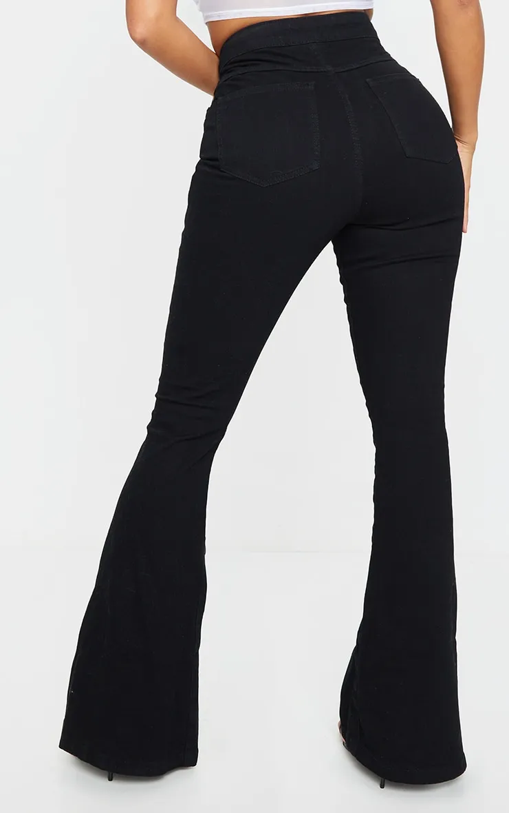 Shape Black Split Hem Flared Jean | Curve