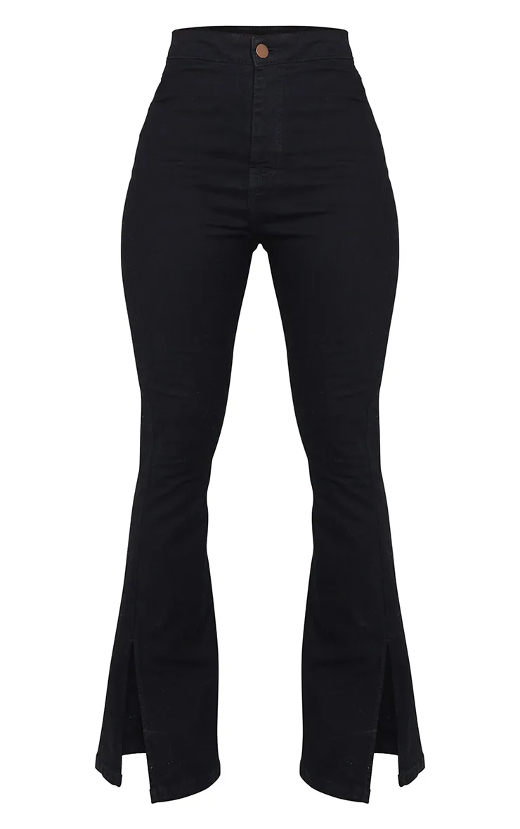 Shape Black Split Hem Flared Jean | Curve