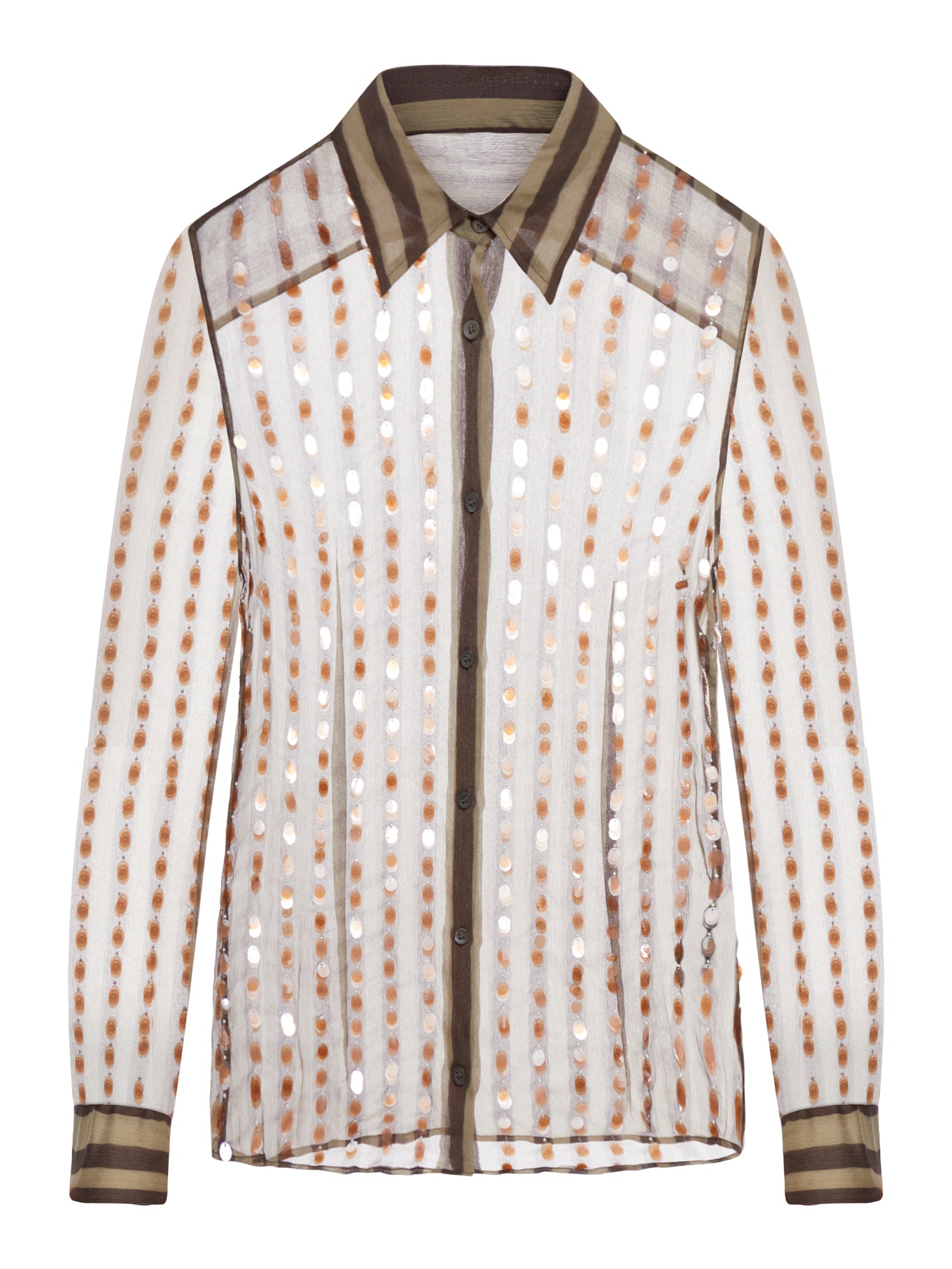 silk shirt printed with two-tone stripes