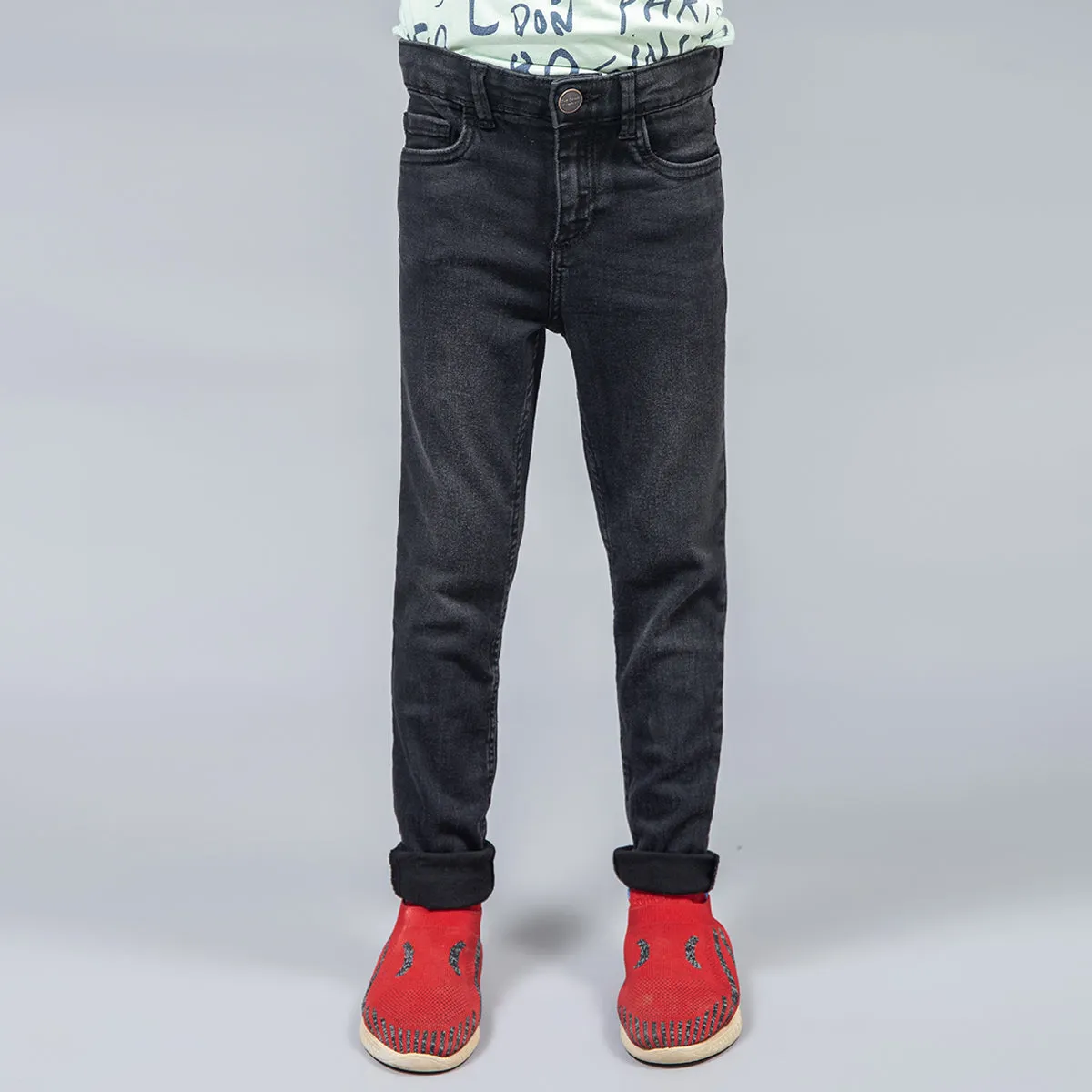 Skinny Denim Jeans - Black Stone Wash