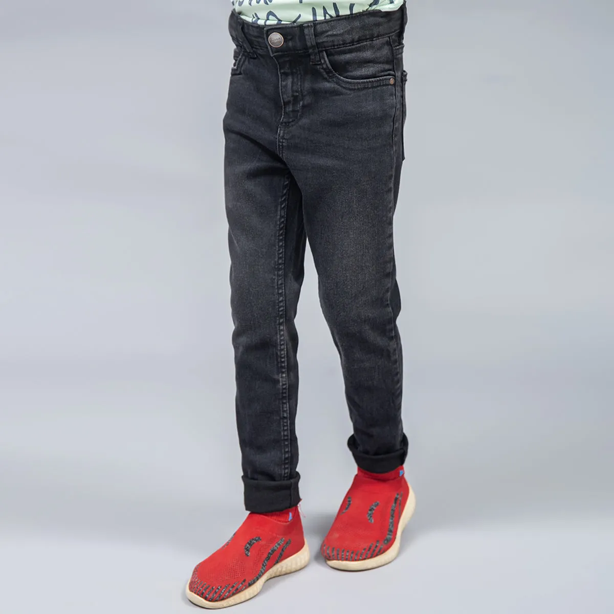 Skinny Denim Jeans - Black Stone Wash